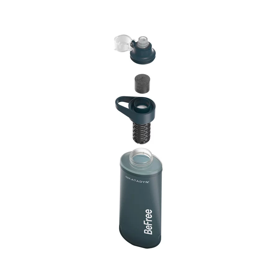 Katadyn BeFree AC 0.5L Water Filter Bottle - Portable Microfilter for Hiking, Camping & Travel - Slate Blue