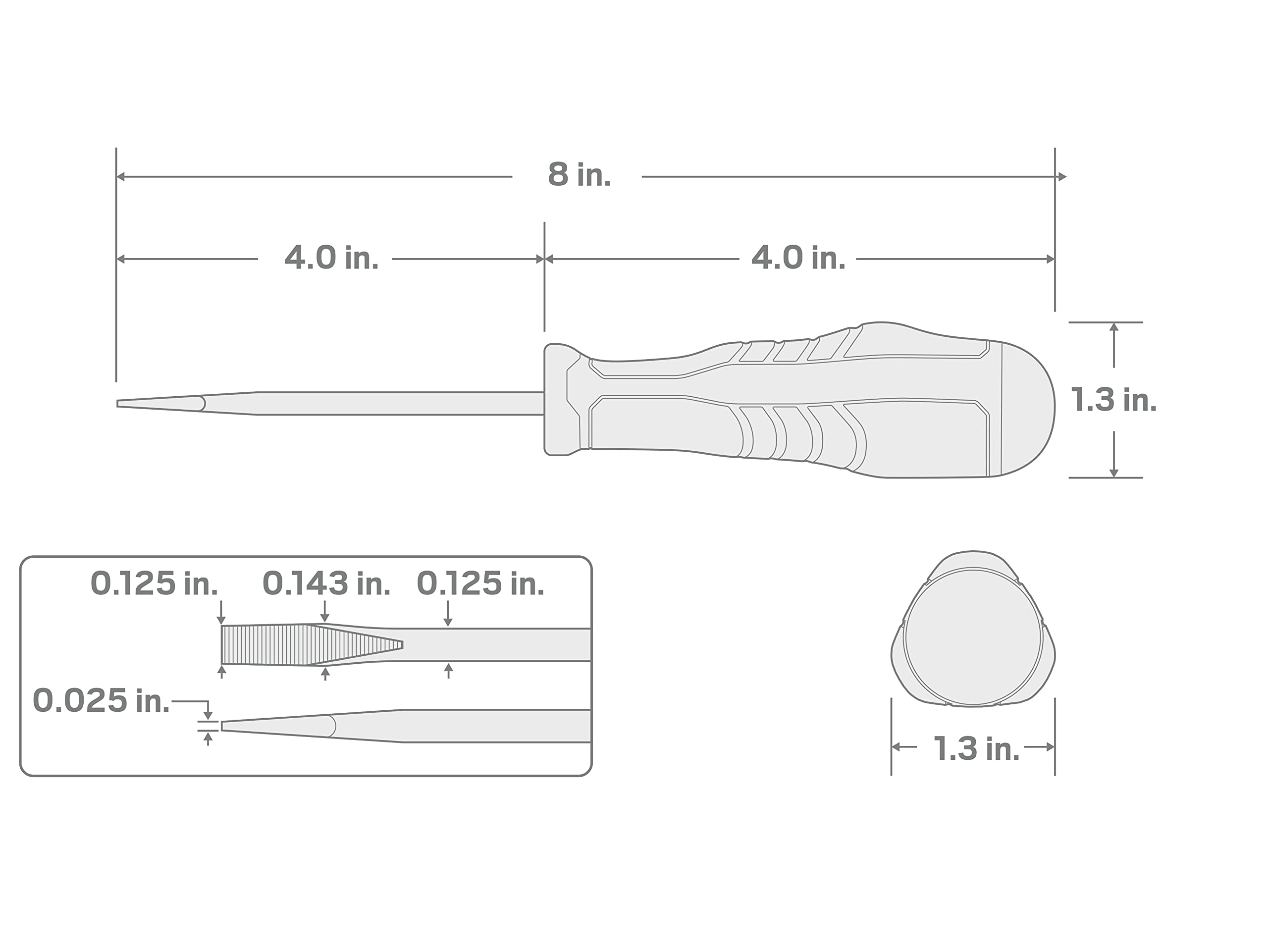 TEKTON 26603 1/8 Inch Slotted Screwdriver - 4 Inch Precision Screwdriver | Made in USA | Perfect for Electronics Repair, Jewelry Making & Small DIY Projects
