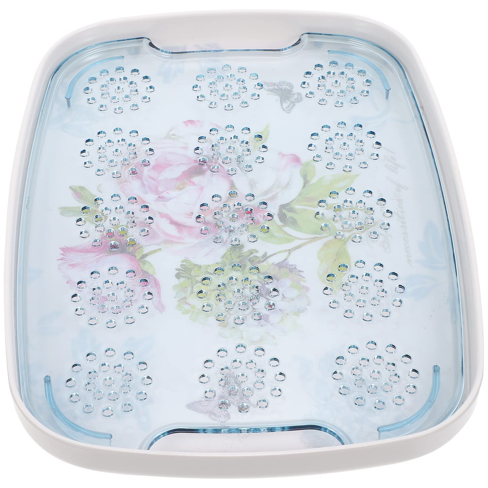 LUOZZY Dual-Layer Drain Tray - Tea Cup Drying Rack, Fruit Storage Tray, Decorative Serving Tray for Kitchen Countertop - Perfect for Drying Dishes, Organizing Fruits, and Stylish Entertaining
