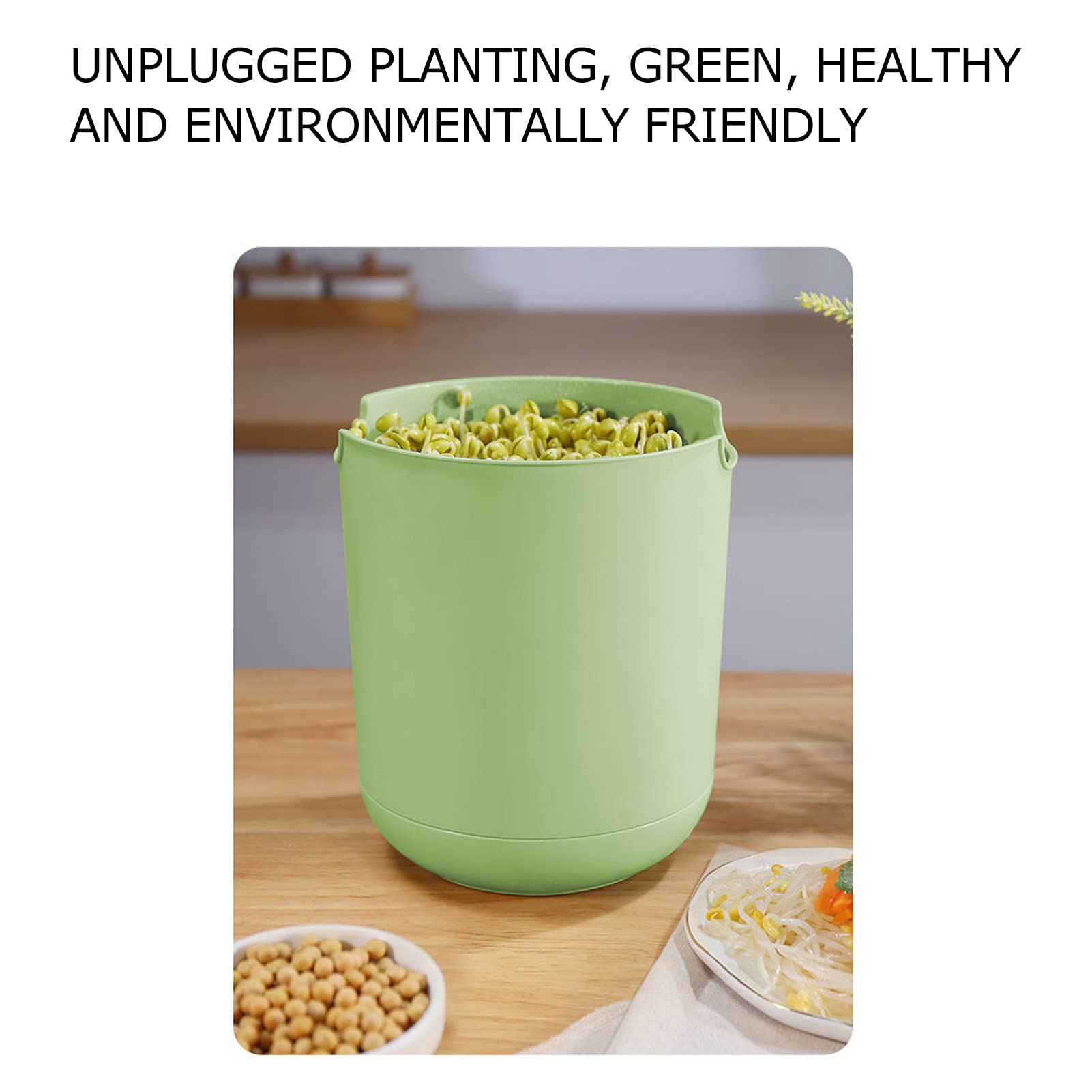 Fdit Automatic Bean Sprouts Maker Machine - Large Capacity Seed Sprouter Kit for Home Gardening | Perfect for Growing Organic Alfalfa, Mung Bean & Broccoli Sprouts