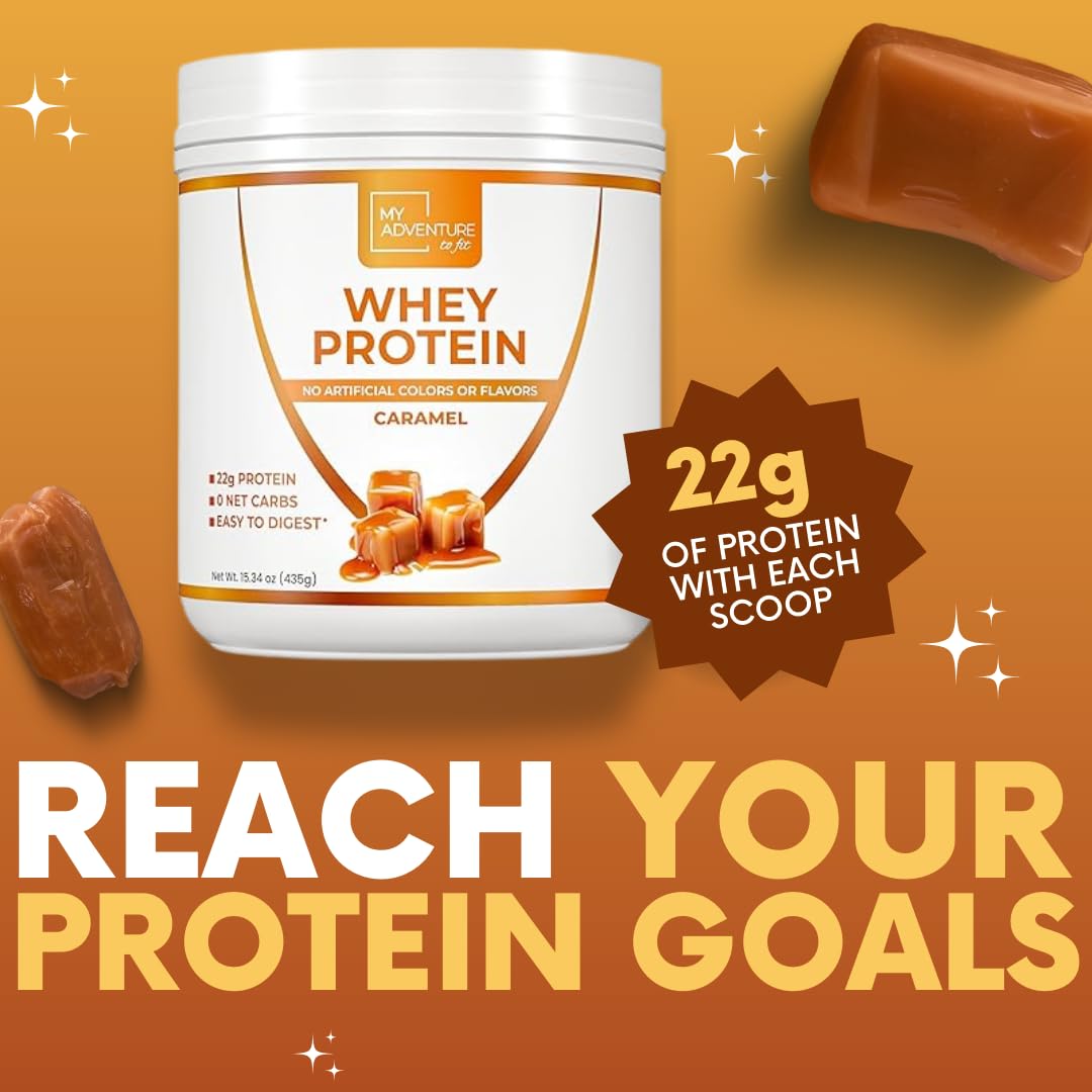 Premium Whey Isolate Protein Powder for Women - Low Carb, Stevia Sweetened, Muscle Growth & Recovery - Natural Clean Protein Supplement (Caramel Flavor, 15 Servings) | Ideal for Post-Workout, Weight Management & Healthy Lifestyle
