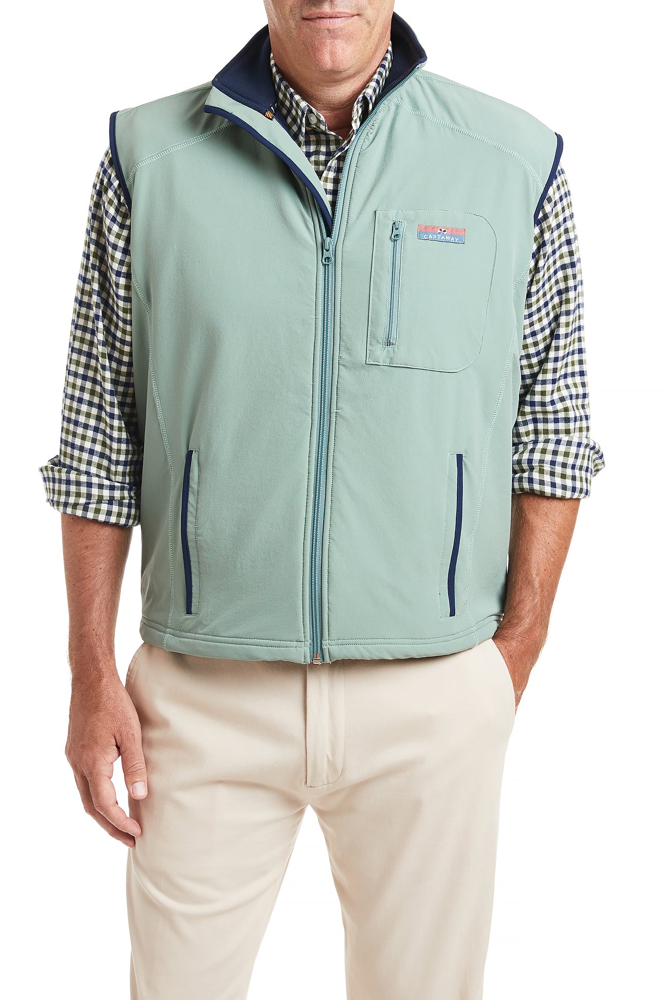 Tidal Wind Vest Moss Green - Lightweight Water-Resistant Outdoor Jacket for Hiking, Running & Cycling