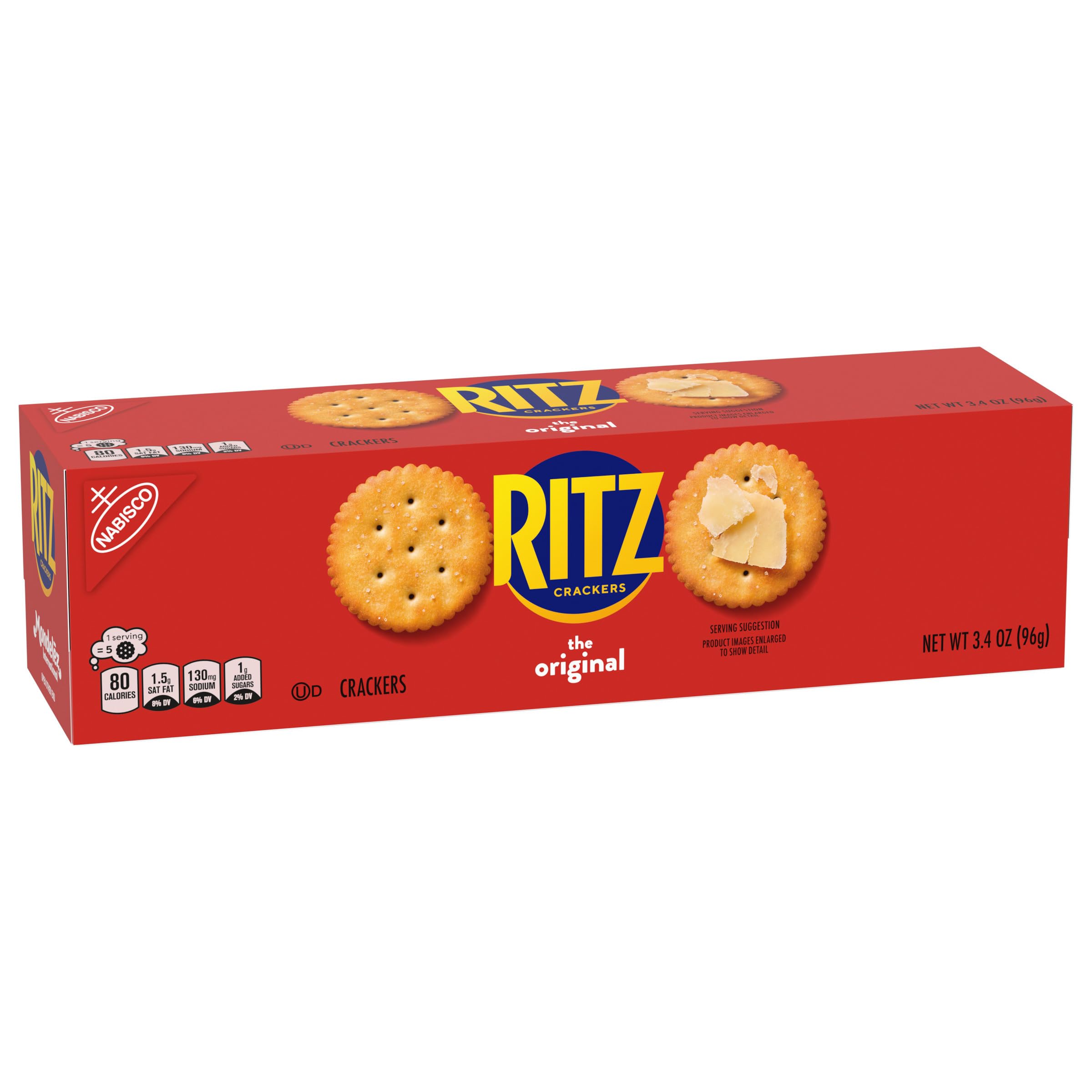 RITZ Original Crackers - Delicious Snacks for Kids & Adults - Perfect for Lunch Boxes, Parties & On-the-Go - 3.4 oz Pack (Great with Cheese, Dips & Charcuterie Boards)