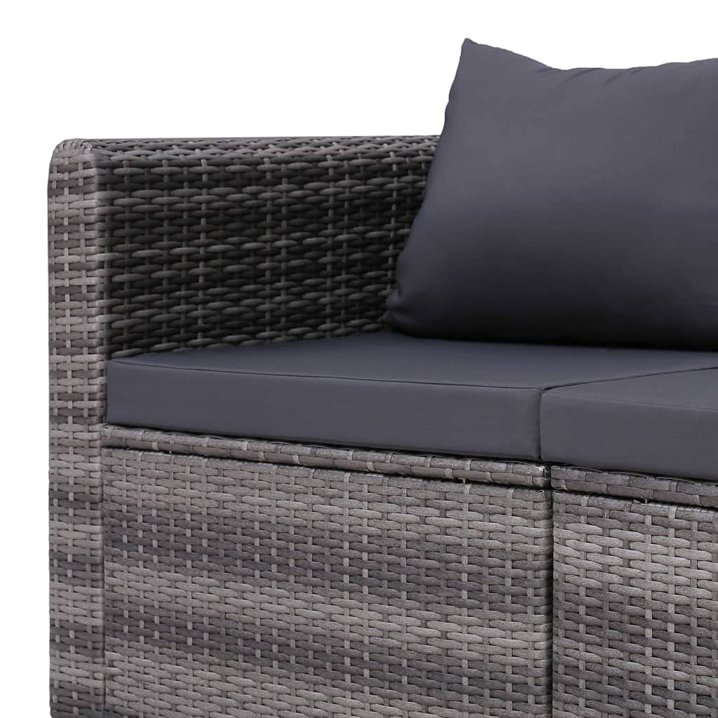 vidaXL 2-Piece Patio Corner Sofa Set - Outdoor Furniture with Gray Poly Rattan, Comfortable Cushions & Removable Covers - Easy Assembly for Patio, Backyard & Garden - Perfect for Outdoor Relaxation & Entertaining