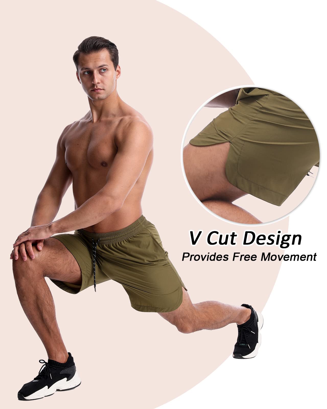 CANGHPGIN 2 Pack Men's 7'' Running Shorts - Quick Dry Athletic Gym Shorts with Pockets for Workout, Jogging & Training | Lightweight Comfort for Sports & Outdoor Activities