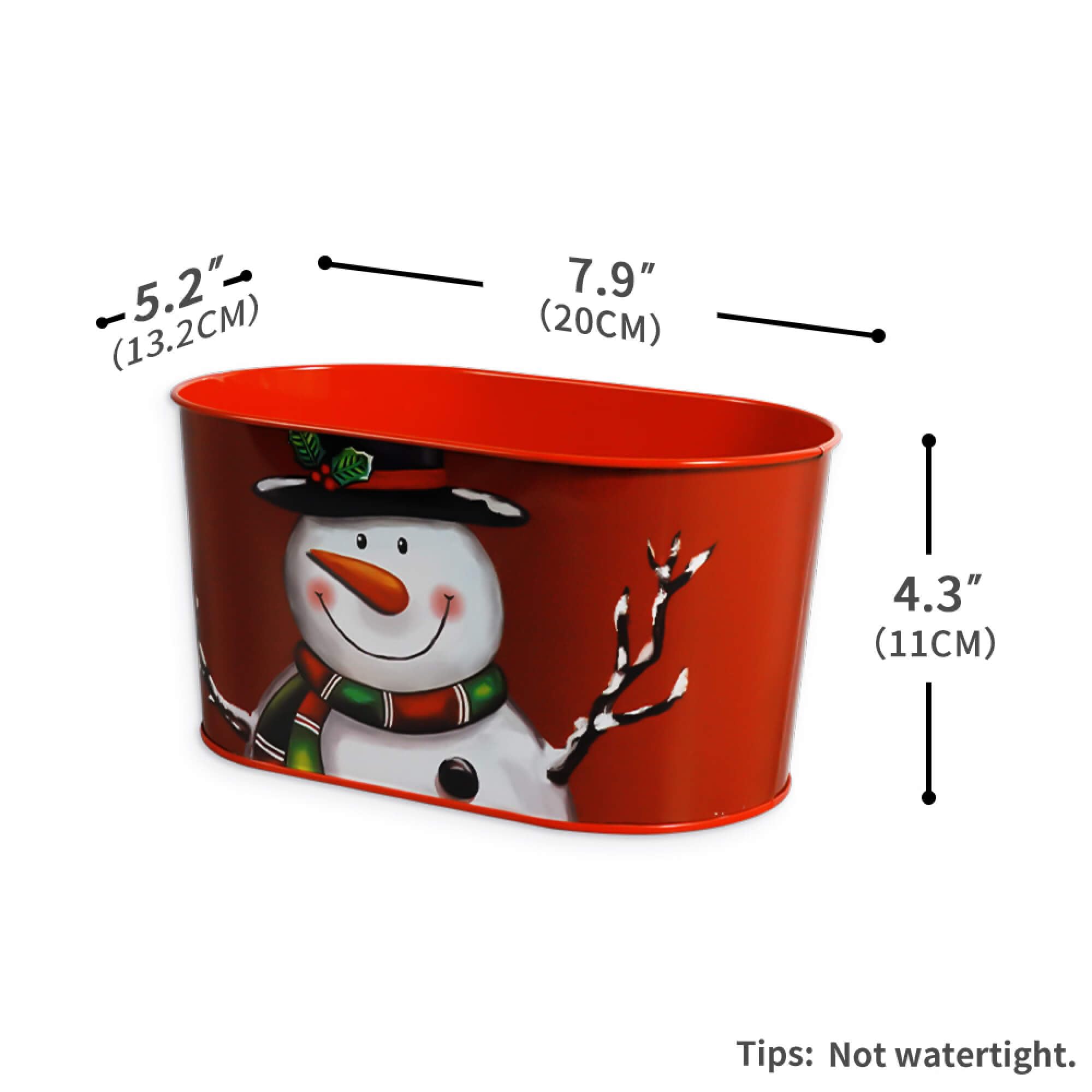 Christmas Metal Buckets - 5 Pack Galvanized Tin Pails for Holiday Decor & Table Centerpieces (7.9