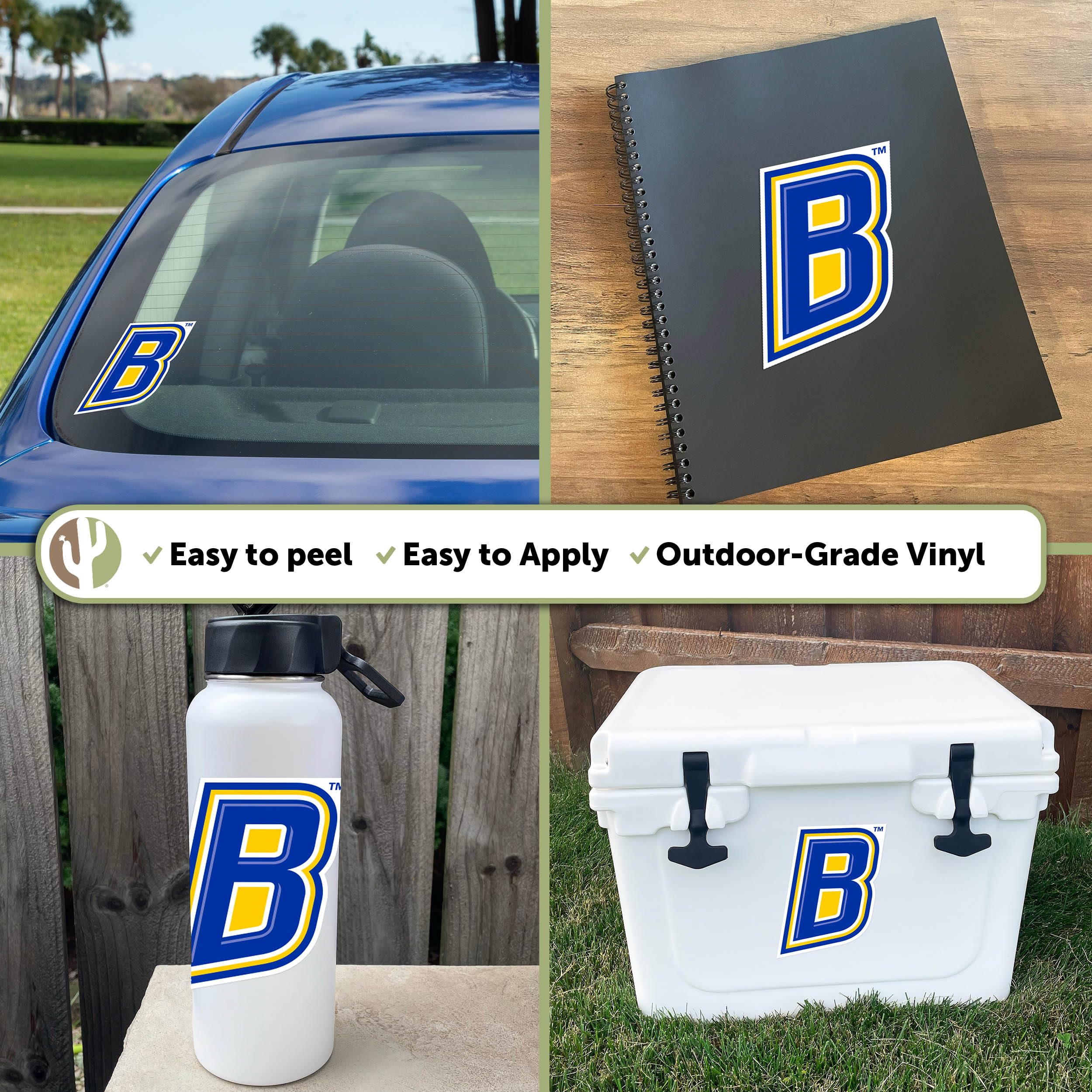 Desert Cactus Cal State Bakersfield University Sticker - CSUB Runners Vinyl Decal for Laptop, Water Bottle, Car & Scrapbook - California Roadrunners College Pride Decal - Perfect for School Spirit, Gifts & DIY Crafts (IND 00033)