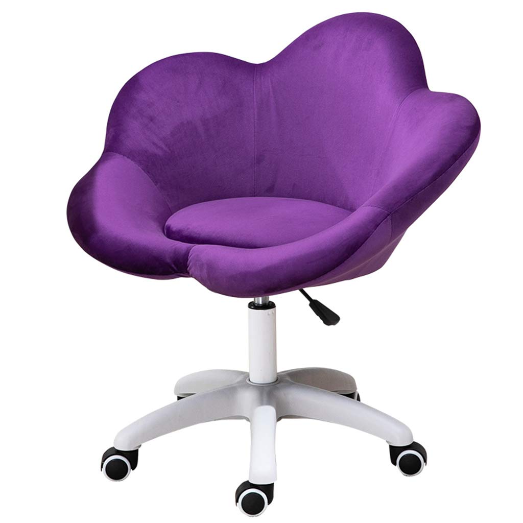 HQBL Dutch Fleece Desk Chair with Flower Design - 360° Swivel & Height Adjustable Office Task Chair, Comfortable Upholstered Seat for Women - Perfect for Home Office, Study Room, and Workspace