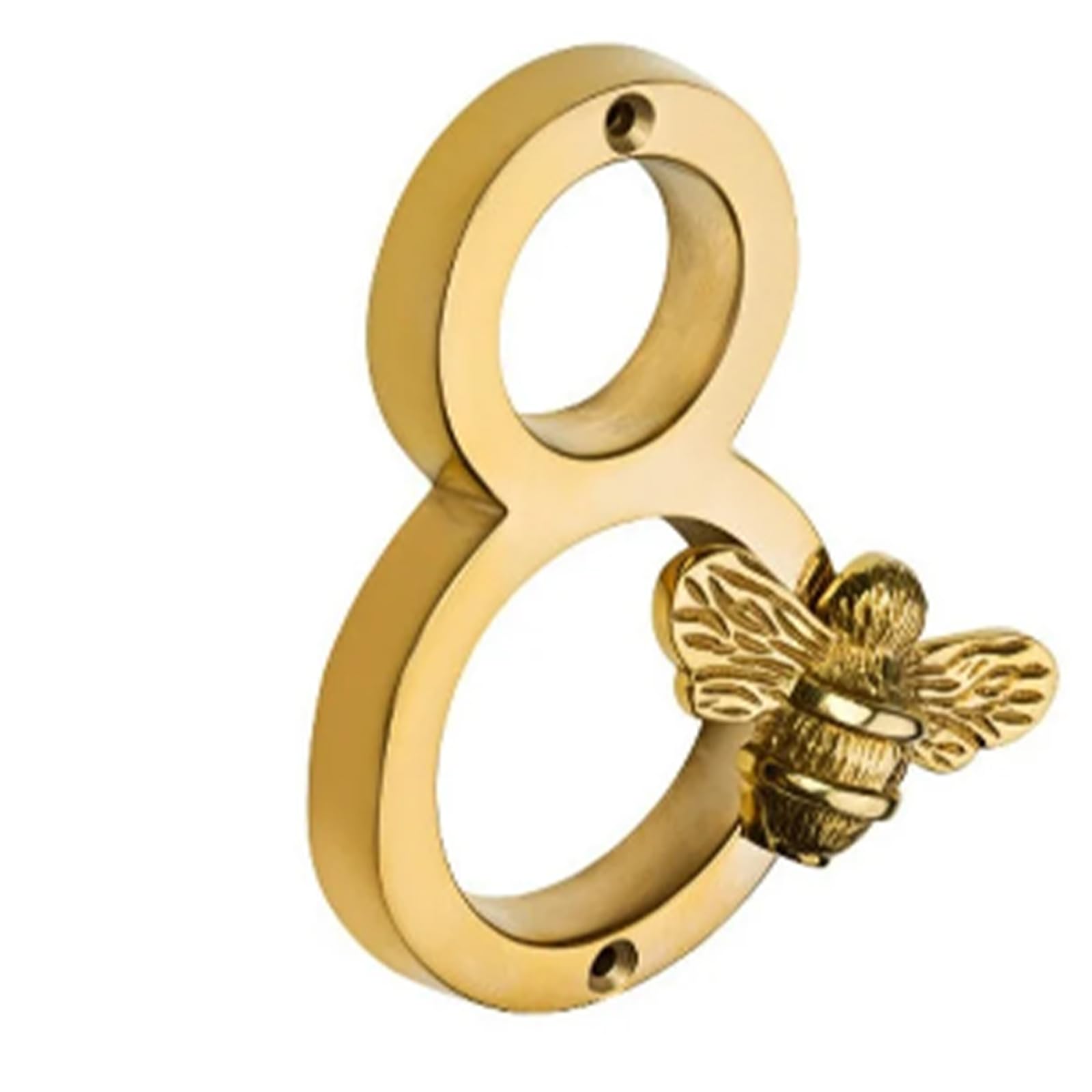 Modern Metal Bee House Number Sign - Outdoor Address Plaque for Mailbox, Front Door, or Garden (Gold, 1) - Perfect for Home Decor & Easy Delivery Identification