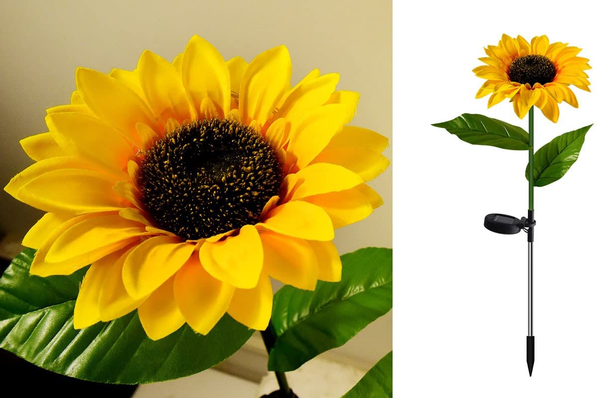Solar Powered LED Sunflower Lights for Outdoor Garden Decor - Waterproof Lawn & Yard Lighting for Patio, Pathway, and Landscape Decoration