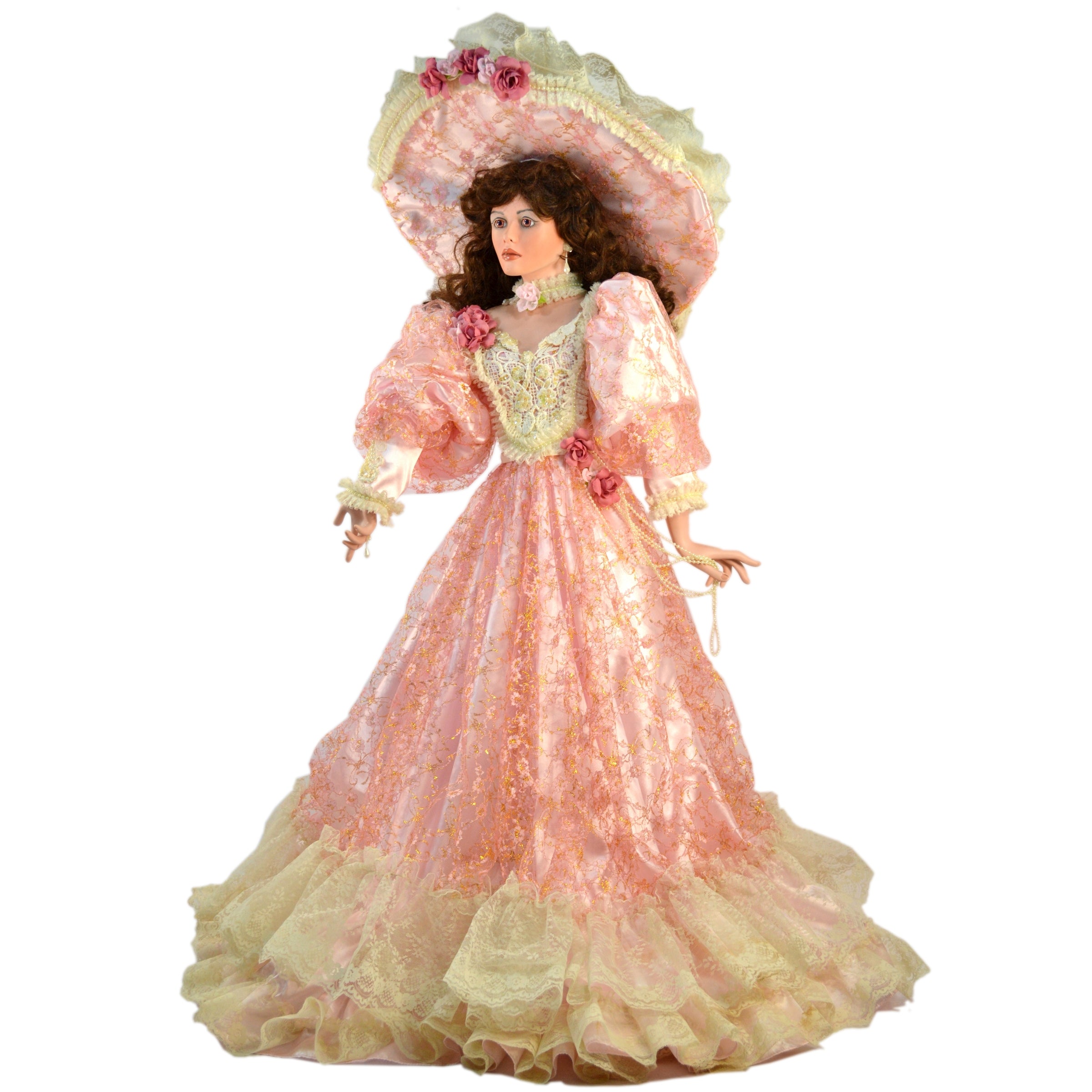 Limited Edition RUSTIE 42 Porcelain Doll Shenandoah in Pink Dress #207/2000 - Rare Collectible for Display & Gift Giving