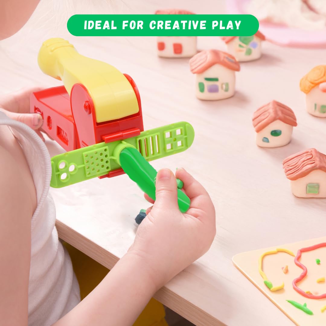 Kare & Kind 22-Piece Smart Playdough Tools Kit with Extruder Machine, Cutters, Molds & Accessories - Creative Dough Play Set for Kids | Perfect for Preschool Learning, Sensory Play & Birthday Gifts