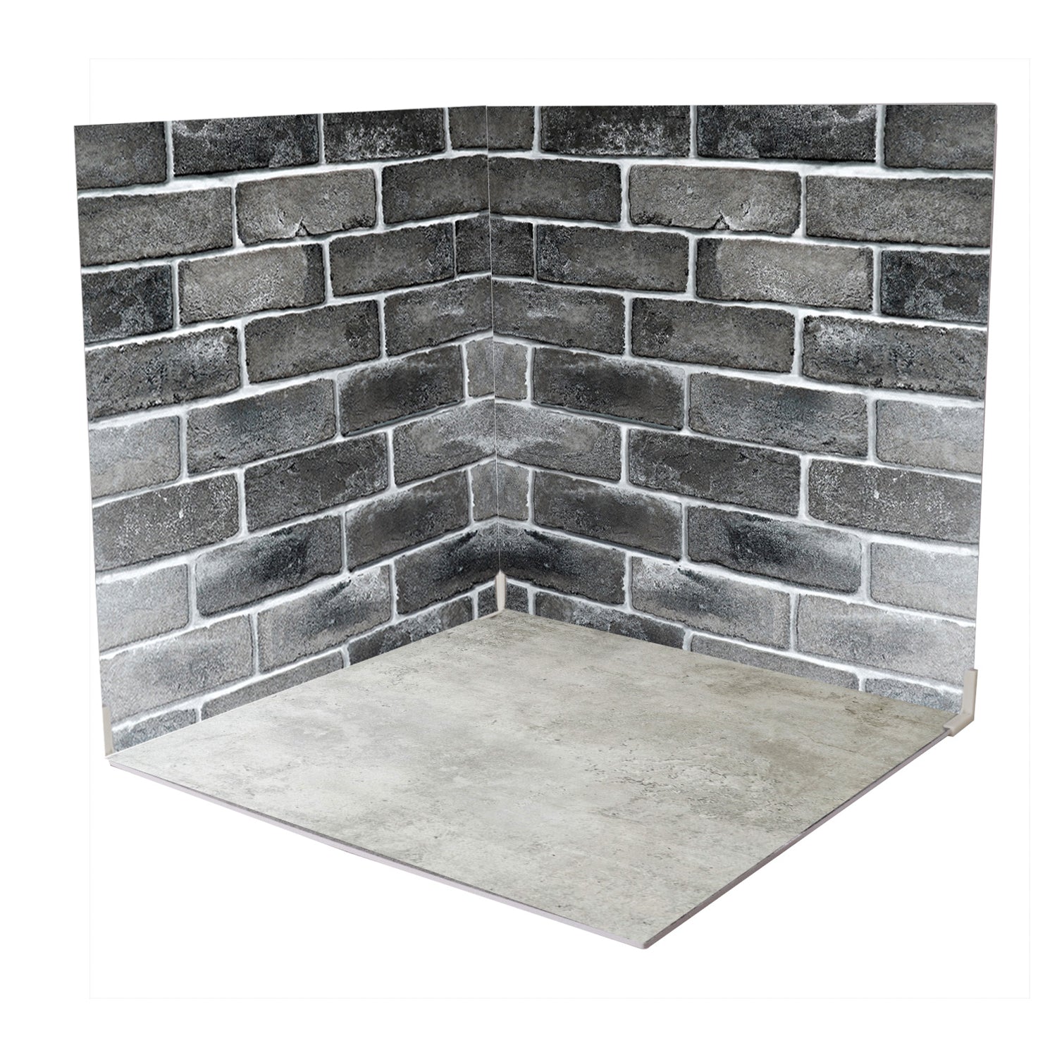 60x60cm Grey Concrete Effect PVC Wall Panels - Brick Pattern Twin Kit for Home & Office Decor, Basement, Garage, and DIY Projects