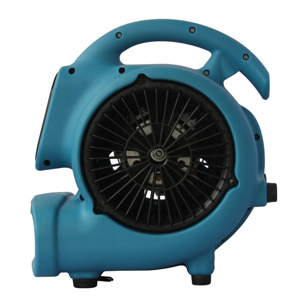 XPOWER P-230AT Mini Mighty Air Mover Utility Blower Fan with Built-in Power Outlets - Portable High-Velocity Fan for Home, Garage, Workshop & Job Site Use - Blue