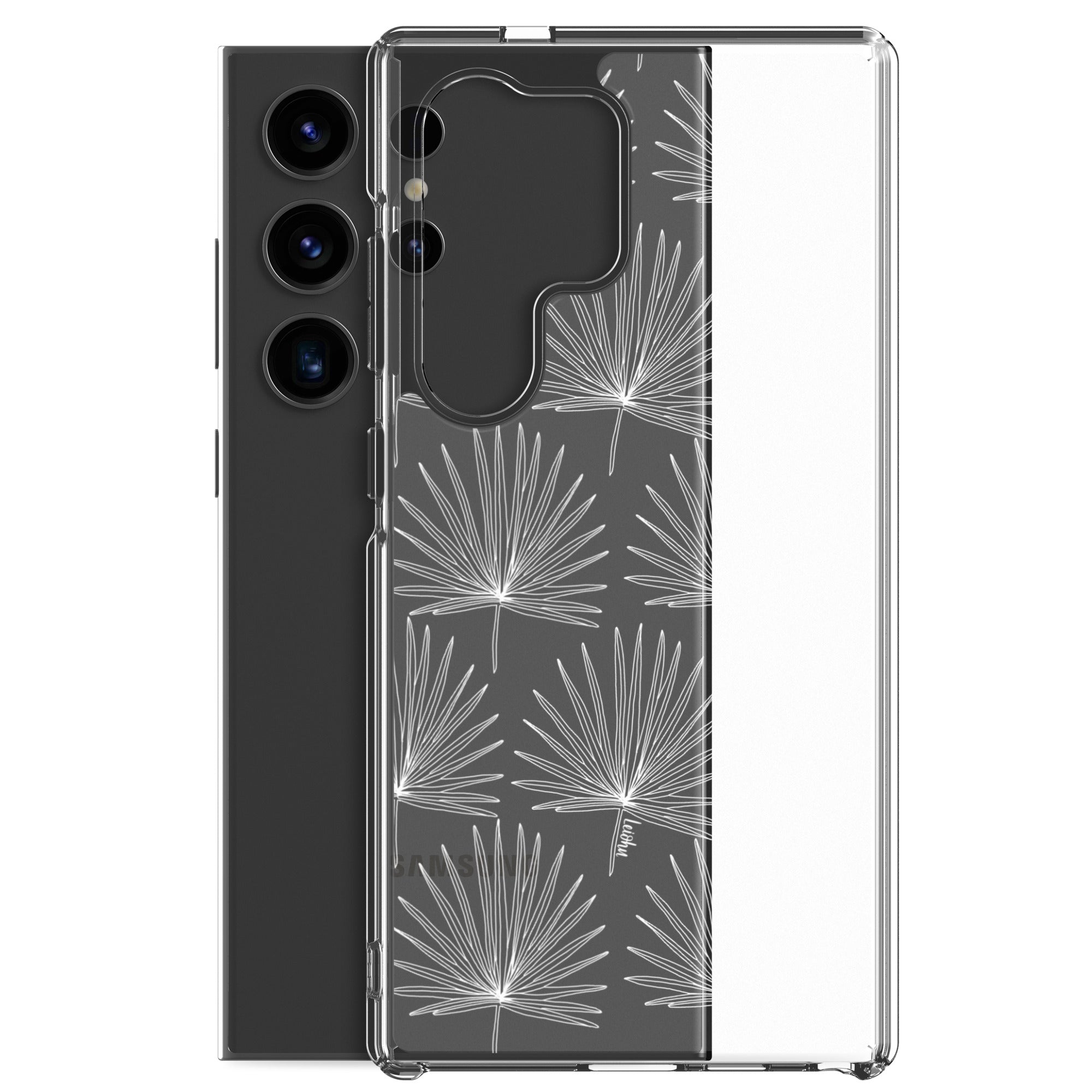 Fan Palm Clear Phone Case for Samsung Galaxy - Slim Protective Cover with Scratch Resistance for Everyday Use & Travel