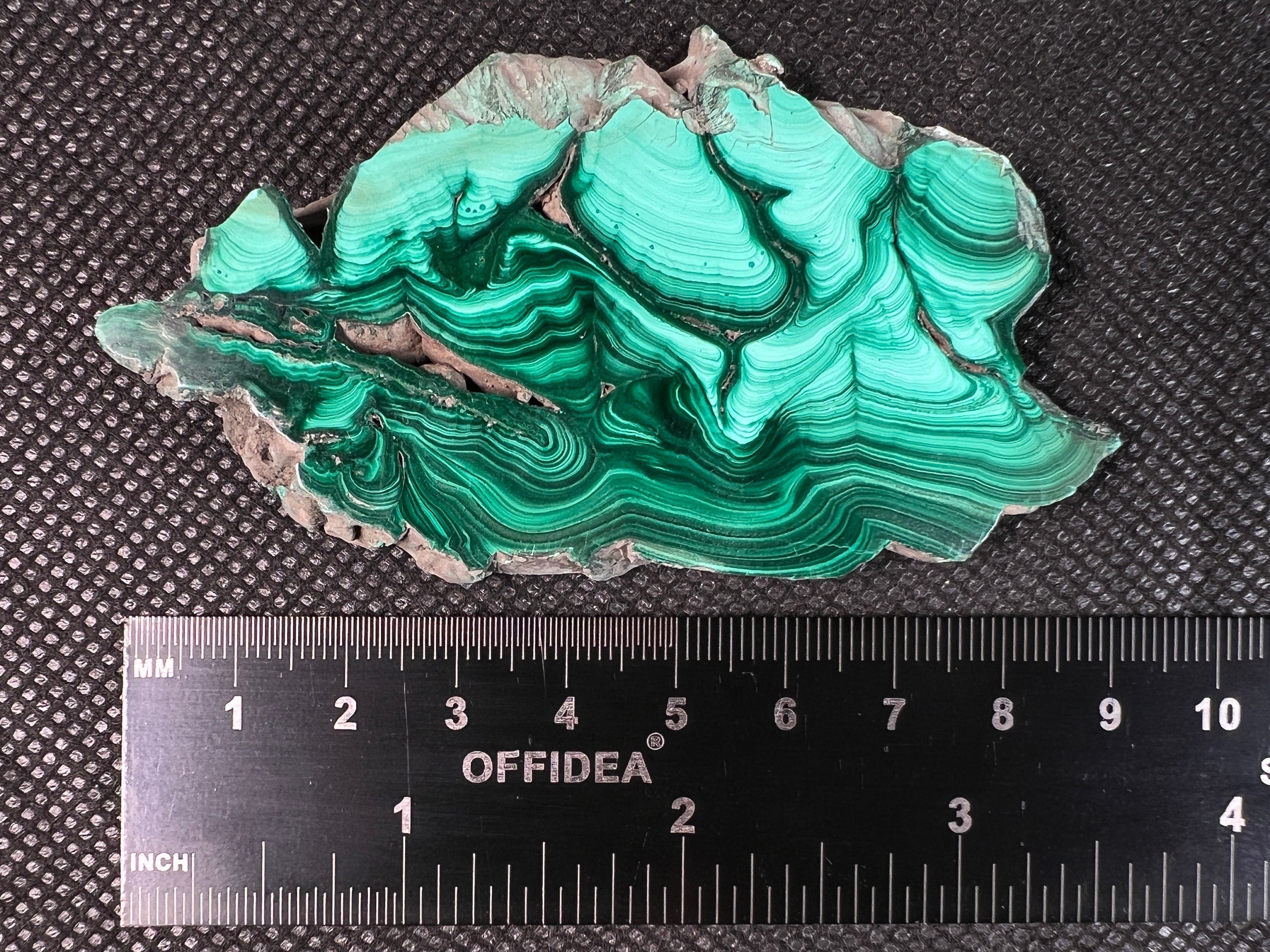 Natural Malachite Crystal Slab - Premium Green Malachite Stone for Jewelry Making, Unique Handmade Gift, Home Decor & Healing Crystal (50475) - Perfect for Meditation, Energy Work & Spiritual Healing