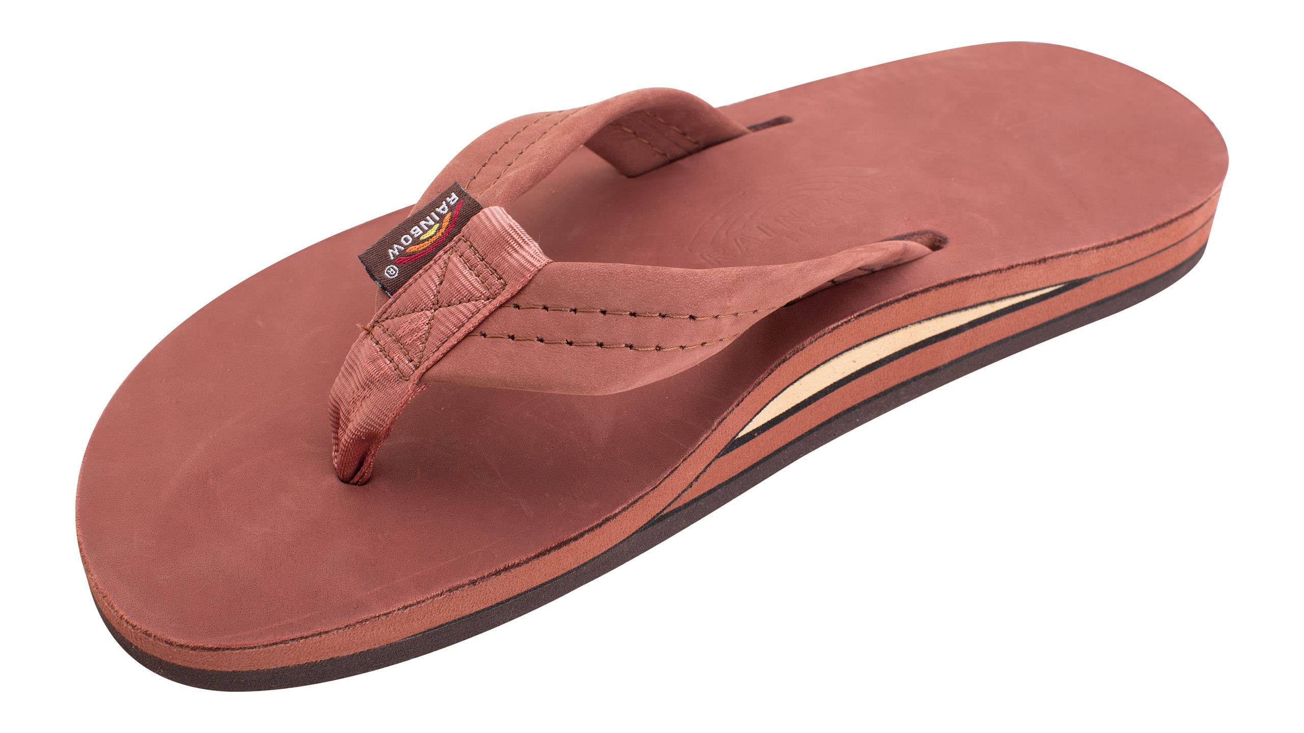 Rainbow Sandals Women's Double Layer Premier Leather Sandals with Arch Support - Comfortable Casual & Beach Footwear for Walking, Travel and Summer Outfits