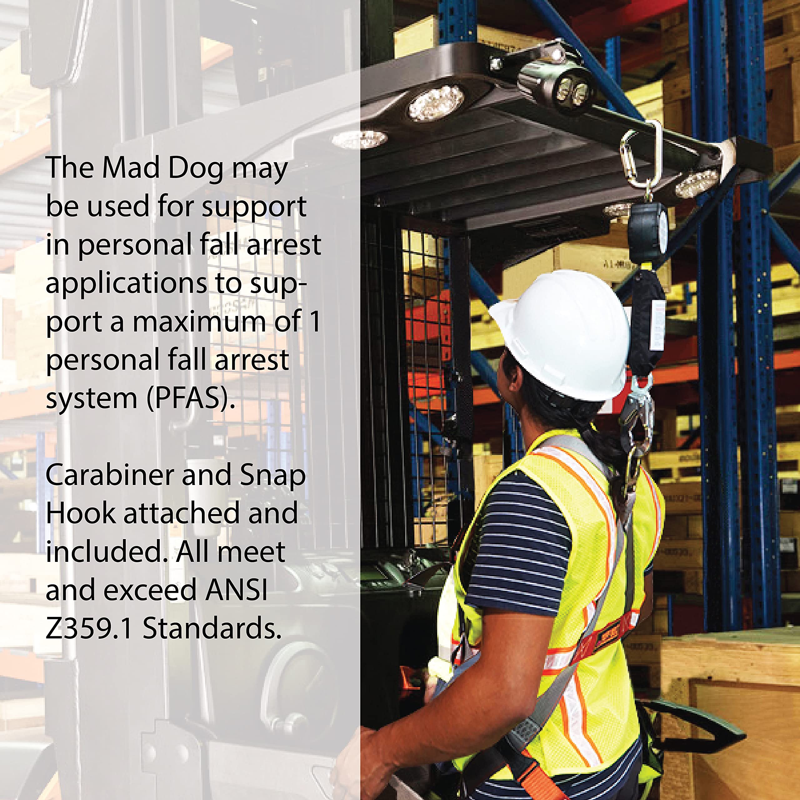 Premium Fall Protection Self-Retractable Safety Lanyard - OSHA Compliant, 450lb Capacity - Ideal for Construction, Roofing & Industrial Work