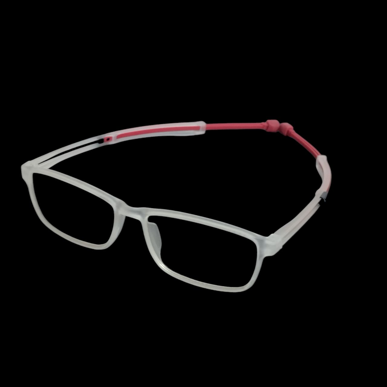 Stylish White & Red Flexible Neck Hanging Glasses with Magnetic Temple - Reading, Driving & Outdoor Activities Eyewear Accessory
