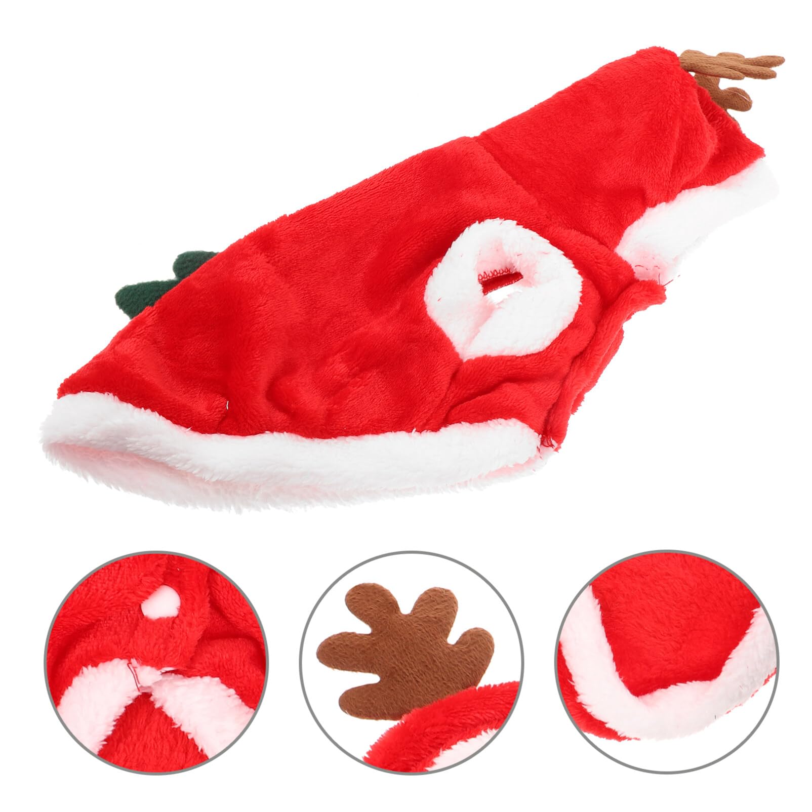 POPETPOP Christmas Dog Sweater - Santa Elk Dog Costume Hoodie | Xmas Pet Clothes for Small Dogs & Puppies | Warm Winter Coat & Holiday Outfit | Perfect for Christmas Photos & Indoor/Outdoor Festive Wear (Size S)