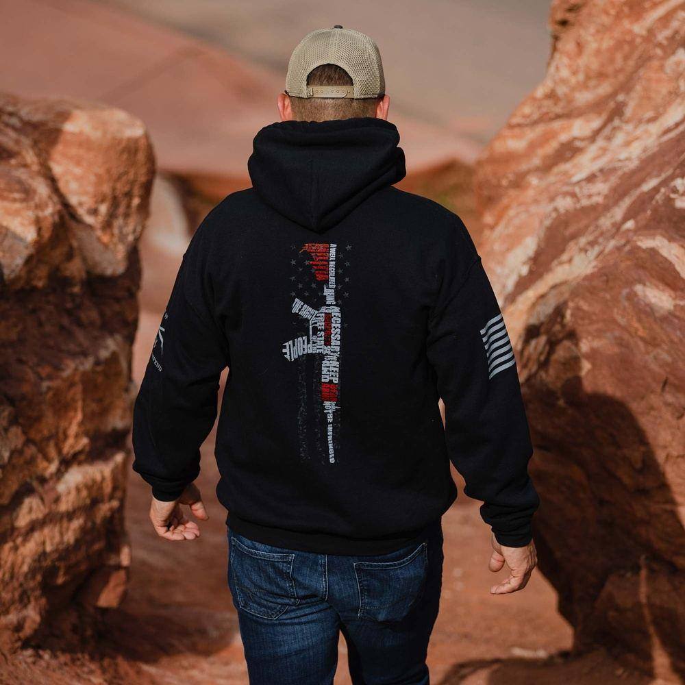 Second Amendment 2.0 Hoodie - Black | Patriotic American Gun Rights Sweatshirt | Perfect for Shooting Range & Political Rallies