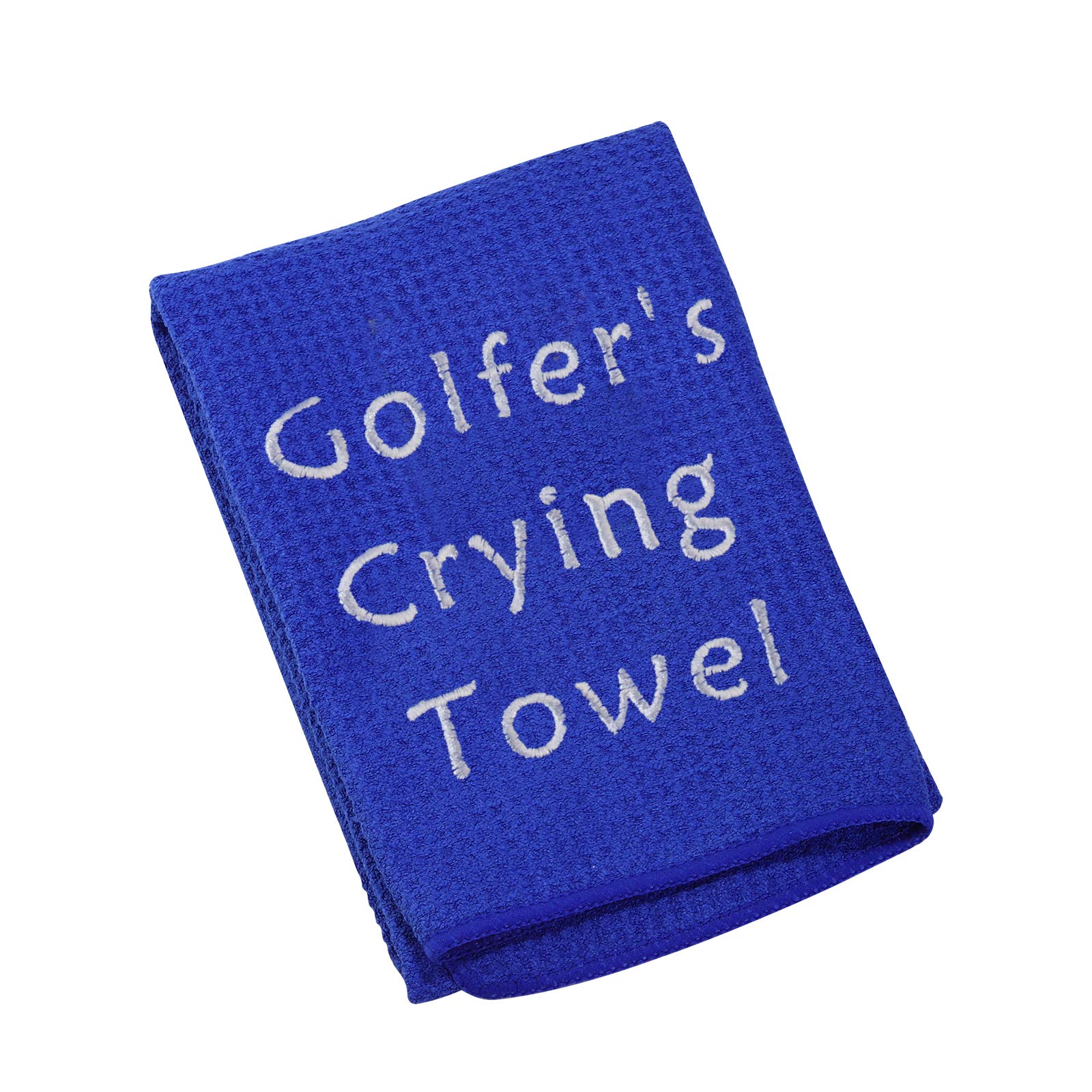 LEVLO Embroidered Golf Towel with Clip - Premium Absorbent Microfiber Towel for Golfers - Perfect Golf Gift for Men & Women - Ideal for Golf Courses, Driving Range & Sports Events