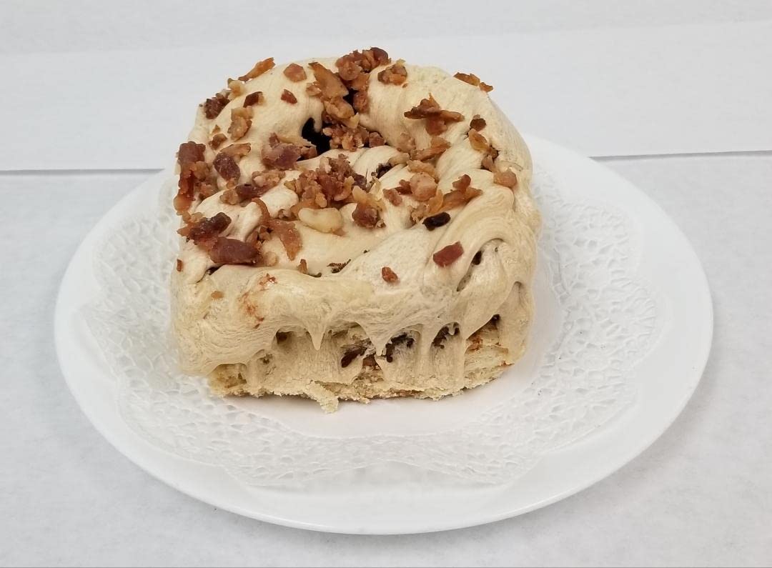 Gourmet Maple Bacon Cinnamon Rolls - Pack of 12 (6 oz Each) | Fresh Baked Breakfast Pastries, Sweet & Savory Treats for Brunch, Office Snacks or Holiday Gifts