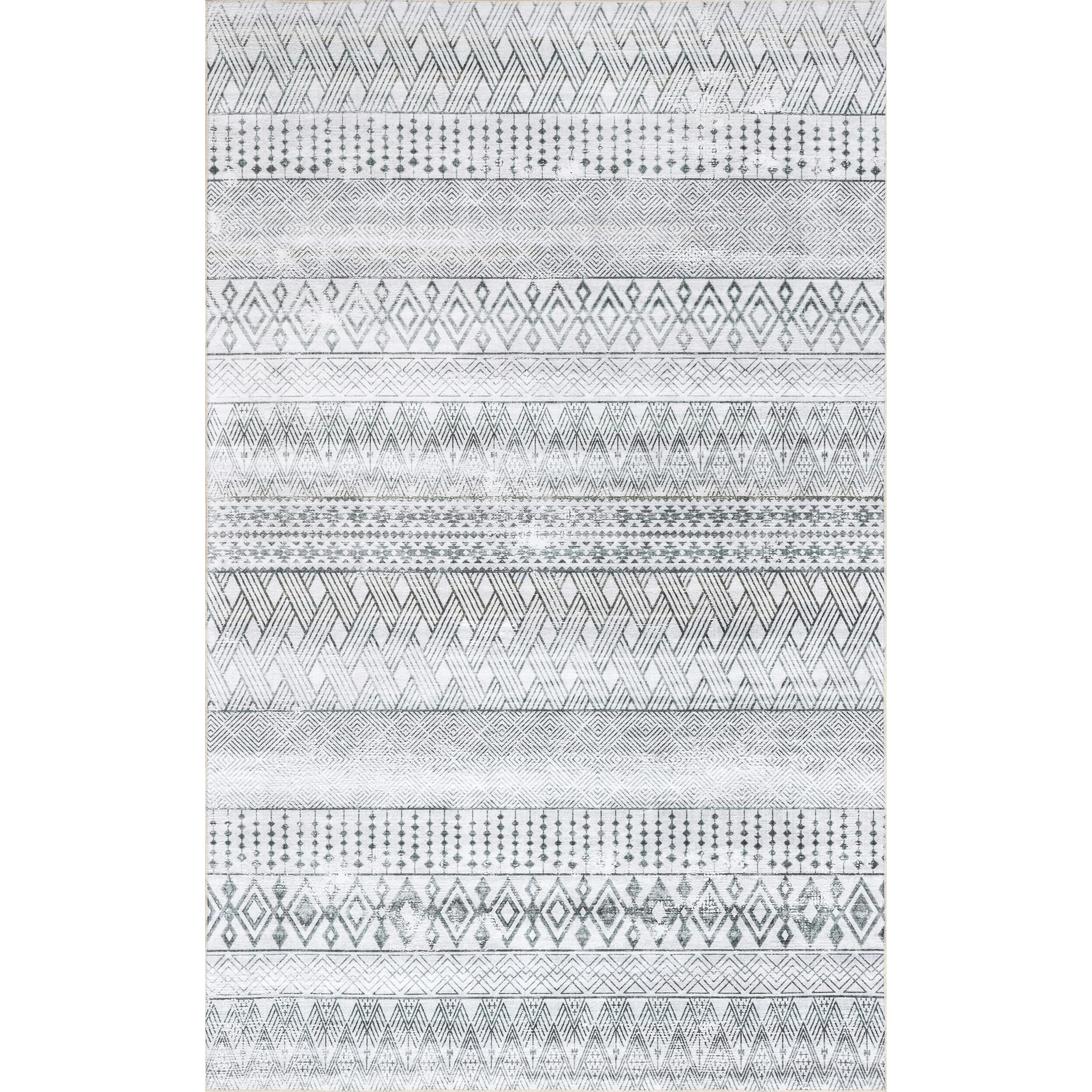 nuLOOM Codi Moroccan Banded Machine Washable Indoor/Outdoor Area Rug, 5'x8', Blue - Perfect for Living Room, Bedroom, Patio & Deck Decor