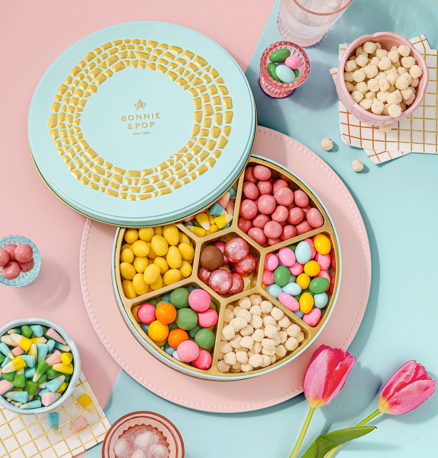 Easter Snack Gift Box - Assorted Candy Mix with Chocolate, Almonds & Gummies | Spring Holiday Gift Basket for Adults, Kids & Families | Perfect for Easter Celebrations, Office Treats & Care Packages | Bonnie and Pop Gourmet Food Collection