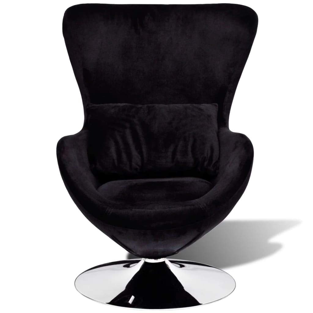 Stylish Black Egg-Shaped Armchair - Modern Accent Chair for Living Room, Bedroom, or Office Decor