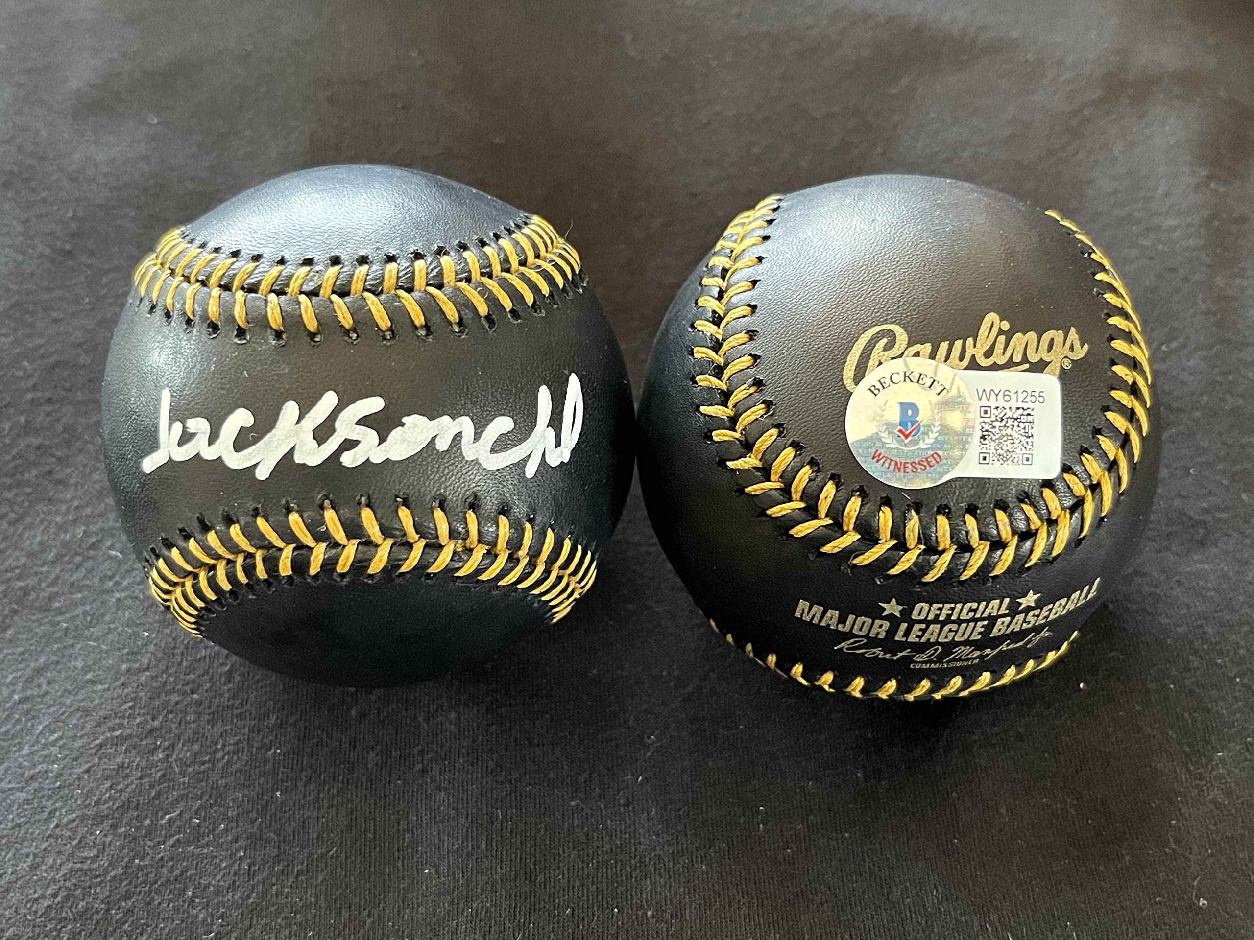 Jackson Chourio Autographed Milwaukee Brewers MLB Black Baseball - Beckett COA Certified - Perfect for Collectors, Sports Memorabilia Displays & Baseball Fan Gifts