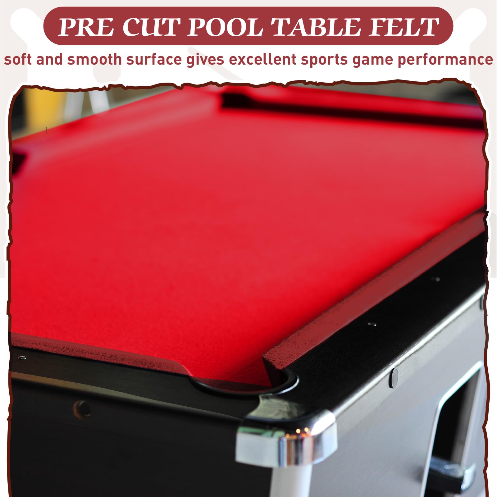 Mixweer 8 ft Pool Table Felt Replacement Set - Pre-Cut Billiard Cloth with 6 Strips & 6 Rubber Bumpers for Bars, Clubs, Hotels | Perfect for Professional Game Rooms and Home Entertainment