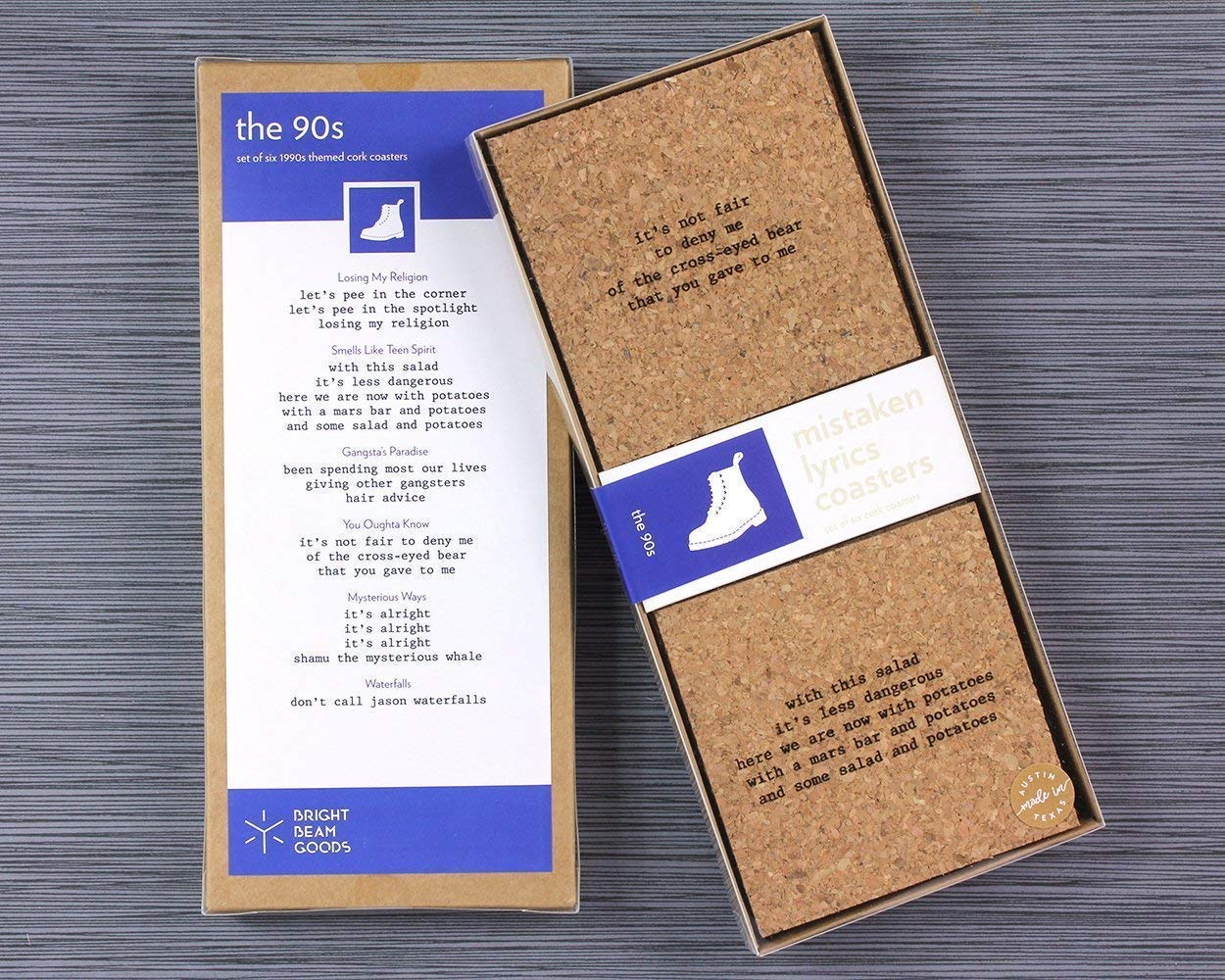 90s Mistaken Lyrics Coasters - Fun Retro Drink Coasters for Nostalgic Music Lovers - Perfect for Parties, Bars & Home Decor
