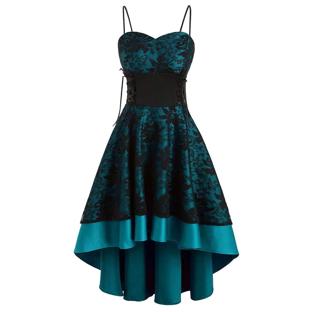 Vintage Women's High-Quality Bandage Lace-Up High-Low Dress - Elegant Party, Wedding Guest & Formal Occasion Wear for Special Events & Evening Gatherings