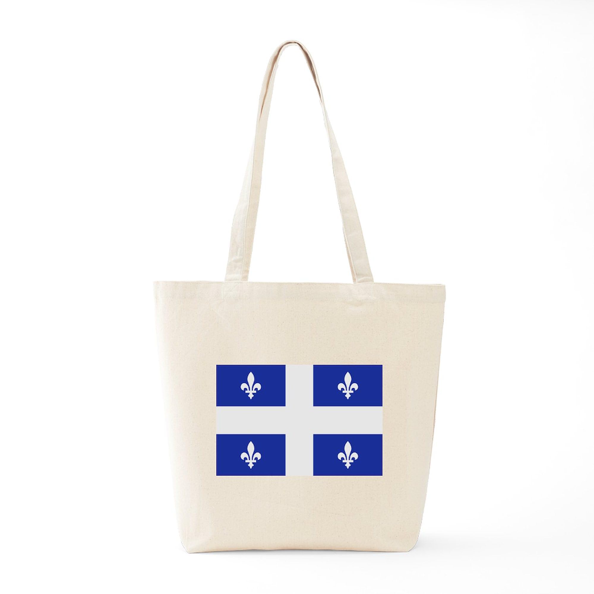 Quebec Canada Flag Tote Bag - Natural Canvas Reusable Shopping Bag for Groceries, Beach & Travel | Eco-Friendly Cotton Carryall