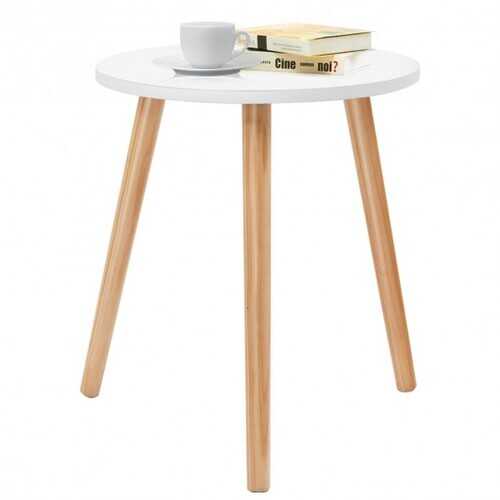 Modern Round Coffee Table - Small Side Table for Living Room, Bedroom, Office - Perfect for Tea, Books & Decor