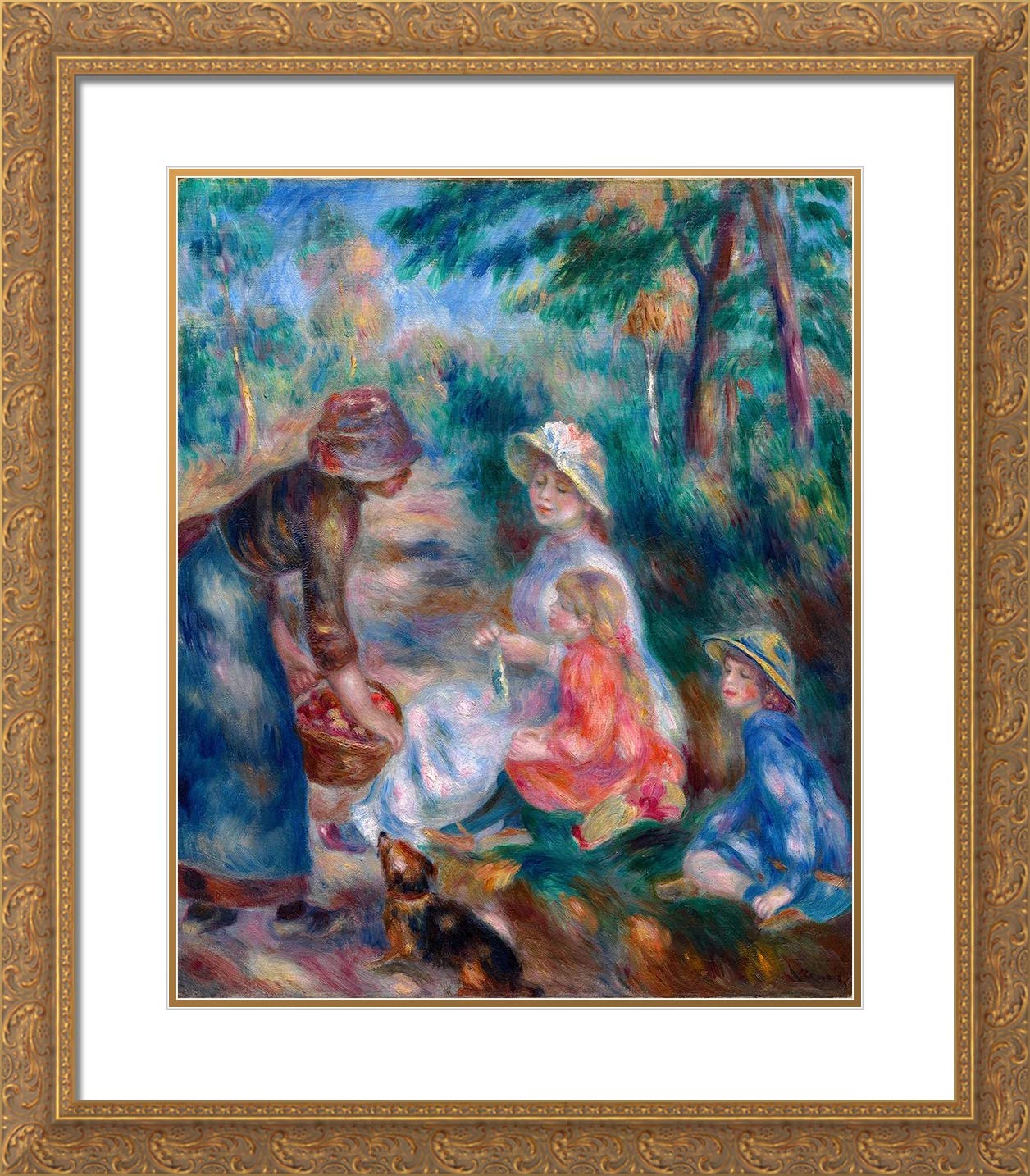 Pierre-Auguste Renoir 'The Apple Seller' 15x17 Gold Ornate Framed Double Matted Museum Art Print - Perfect for Living Room, Bedroom & Office Wall Decor