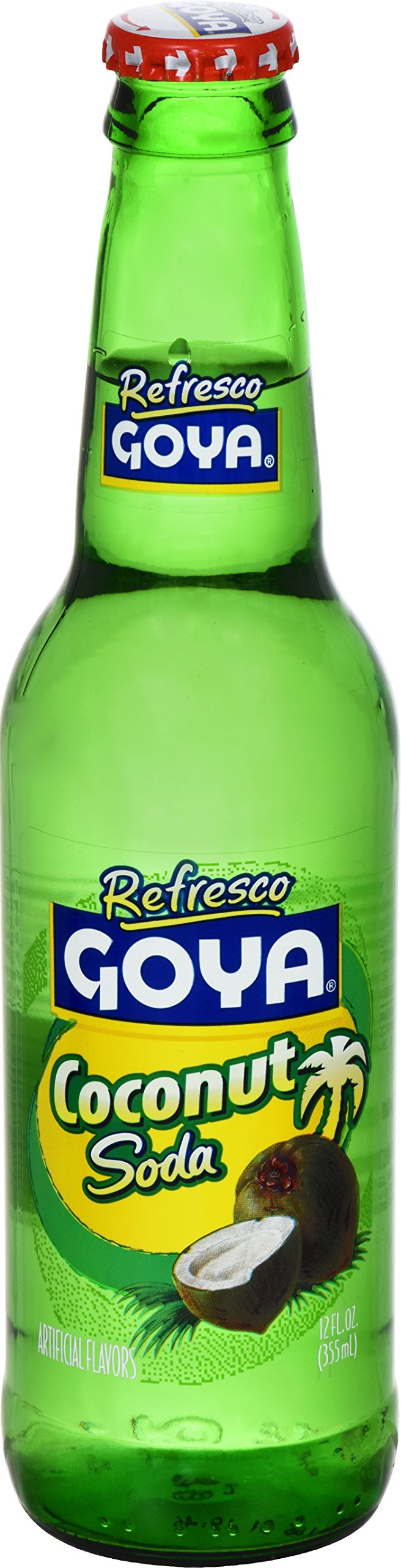 Goya Foods Refresco Coconut Soda - 12 Fl Oz (Pack of 24) - Tropical Flavored Beverage for Parties, BBQs & Refreshing Summer Drinks