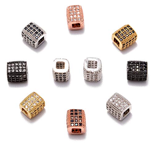 10 pcs Mixed Color Rectangular Beads (6x7mm)