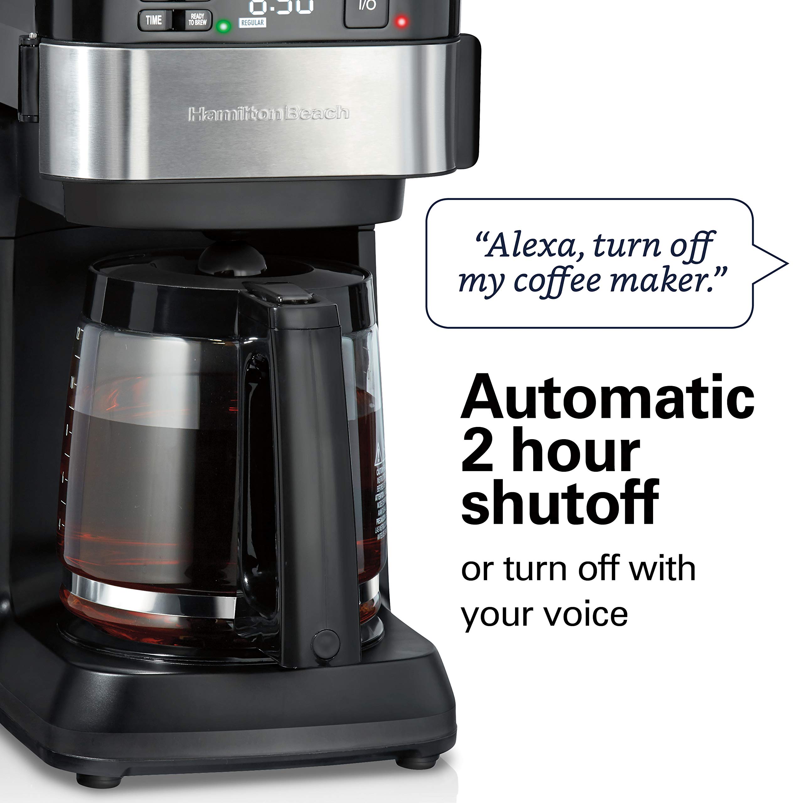 **Hamilton Beach Smart Coffee Maker with Alexa Compatibility - 12 Cup Programmable Coffee Machine in Black & Stainless Steel (49350R) - Perfect for Home, Office, and Smart Kitchens**