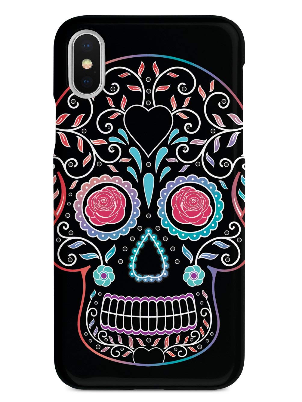 Floral Sugar Skull iPhone Xs Max Case - 3D Textured Protective Phone Cover with Anti-Slip Grip | Perfect for Daily Use, Travel & Outdoor Activities