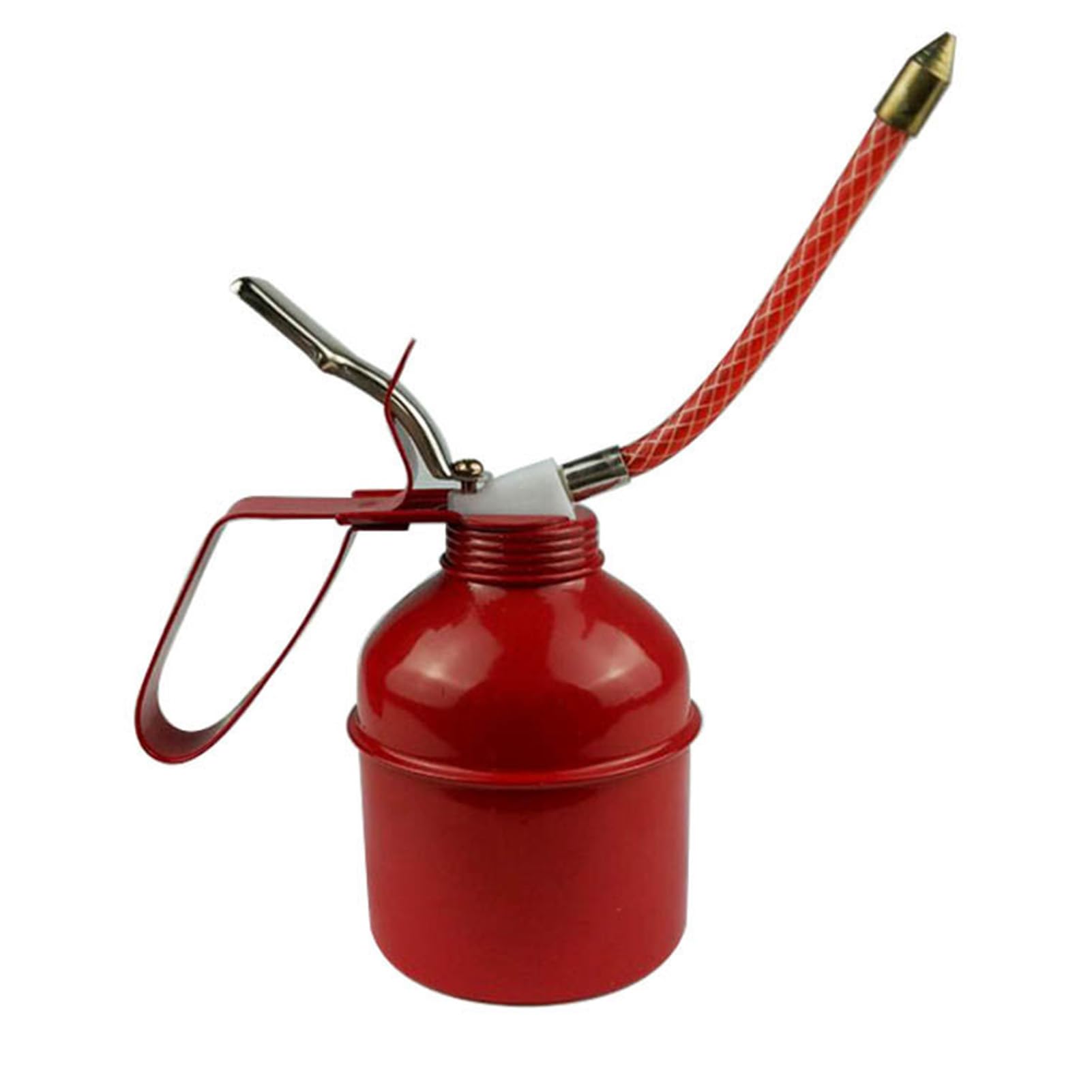 400ml Metal Oil Can Pump - Manual Oil Dispenser with Hose for Automotive, Machinery & Vehicle Maintenance - Perfect for Lubricating Engines, Gears & Tools