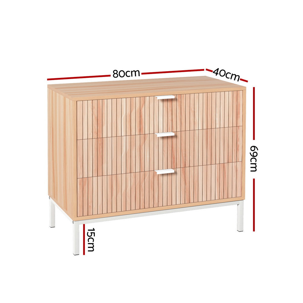 LURA Pine 3-Drawer Chest - Solid Wood Dresser for Bedroom, Living Room & Office Storage - Perfect for Organizing Clothes, Linens & Home Essentials