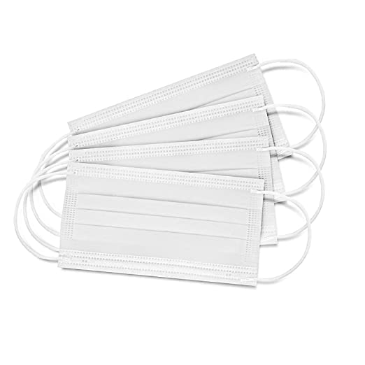 VALARIS 3-Ply Disposable Face Masks - White Nonwoven Fabric Surgical Masks for Medical Use, Daily Protection & Public Safety (50-Pack) - Ideal for Hospitals, Offices, Schools and Travel