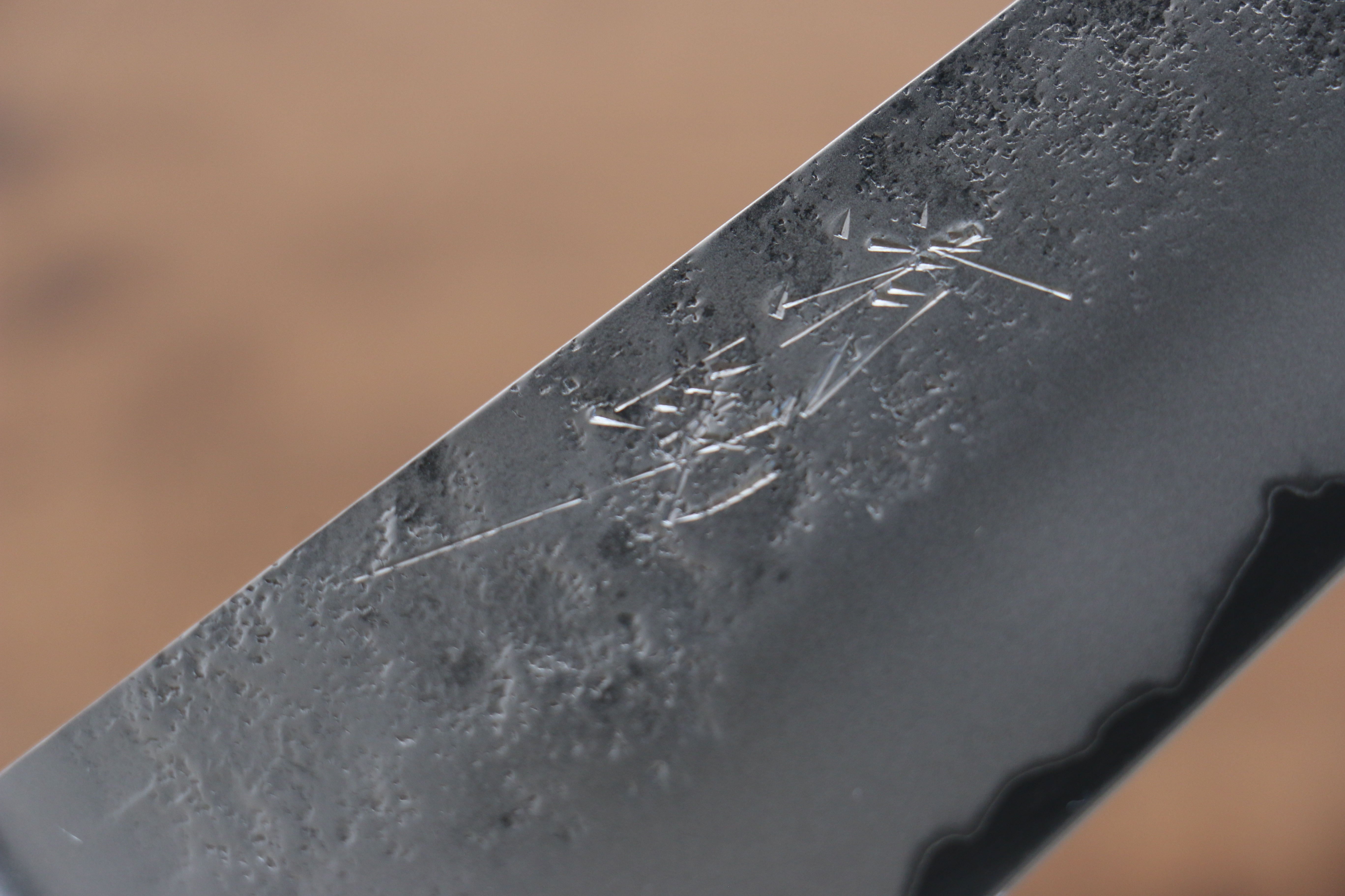 Premium Seisuke Blue Steel No.2 Nashiji Kiritsuke Santoku Knife 195mm with Blue Pakka Wood Handle - Japanese Chef Knife for Slicing, Dicing & Precision Cooking