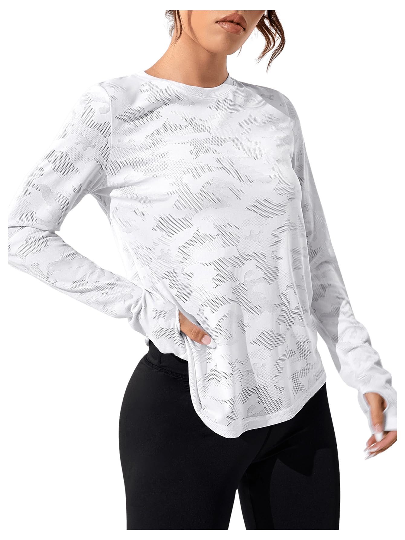 SweatyRocks Women's Lightweight Long Sleeve Workout T-Shirt - Criss Cross Back Yoga Top for Running, Gym & Activewear | Moisture-Wicking & Breathable Sports Tee for Women's Fitness & Training