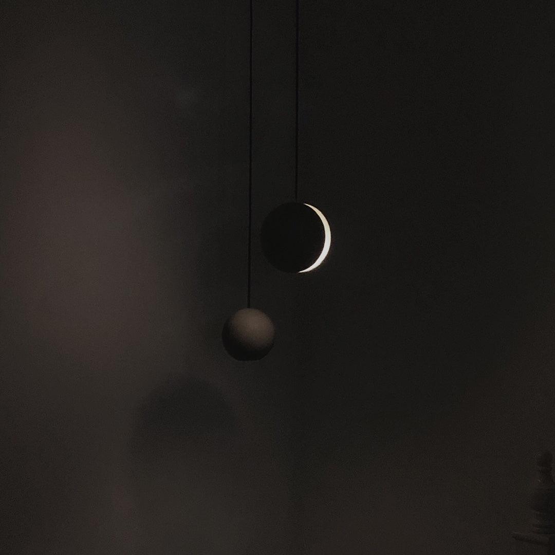 Moon Concrete Pendant Light - Modern Industrial Ceiling Lighting Fixture for Dining Room, Kitchen, Bedroom & Living Room Decor