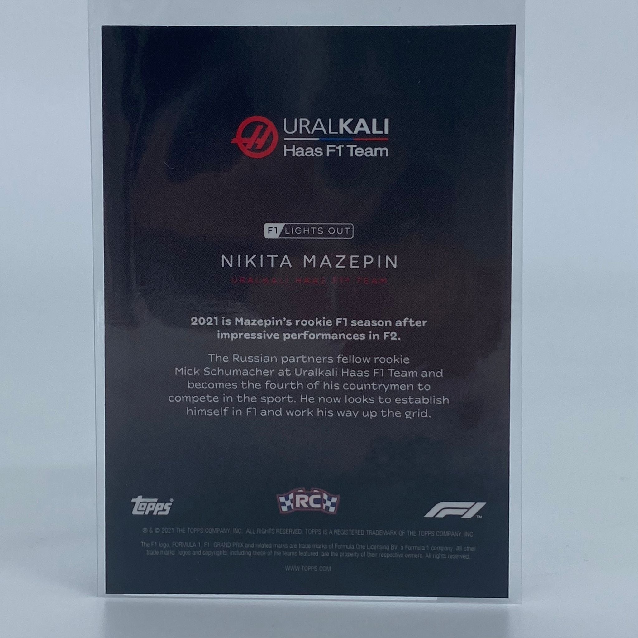 99 Nikita Mazepin F1 Racing Driver Blue Parallel Collectible Card - Perfect for F1 Fans, Sports Memorabilia Collectors, and Racing Enthusiasts
