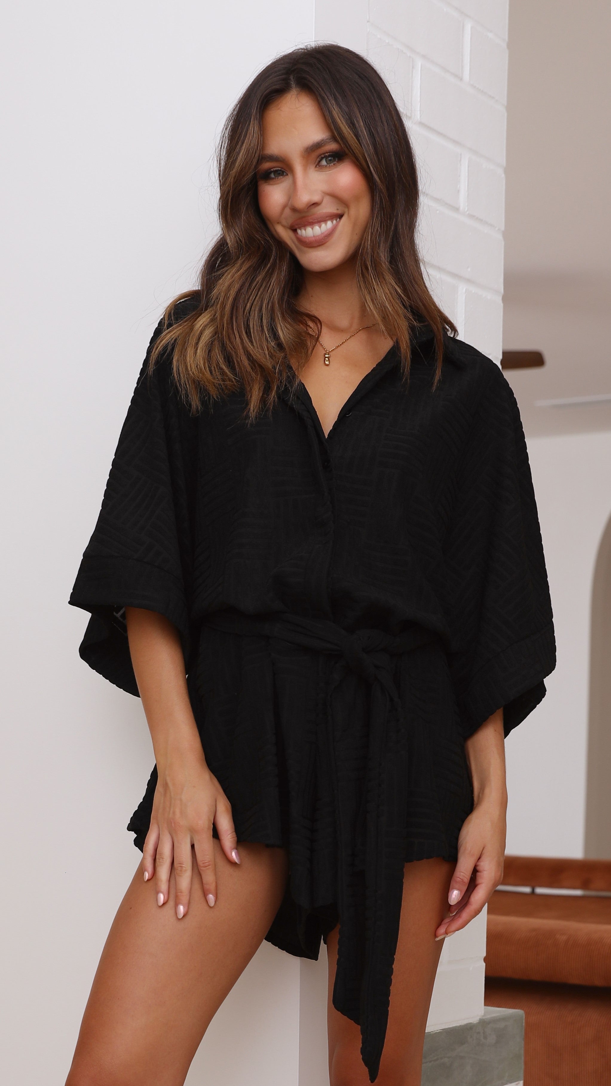 Angie Playsuit for Women - Stylish Black Jumpsuit for Casual Wear, Party & Date Night | Comfortable & Trendy One-Piece Outfit