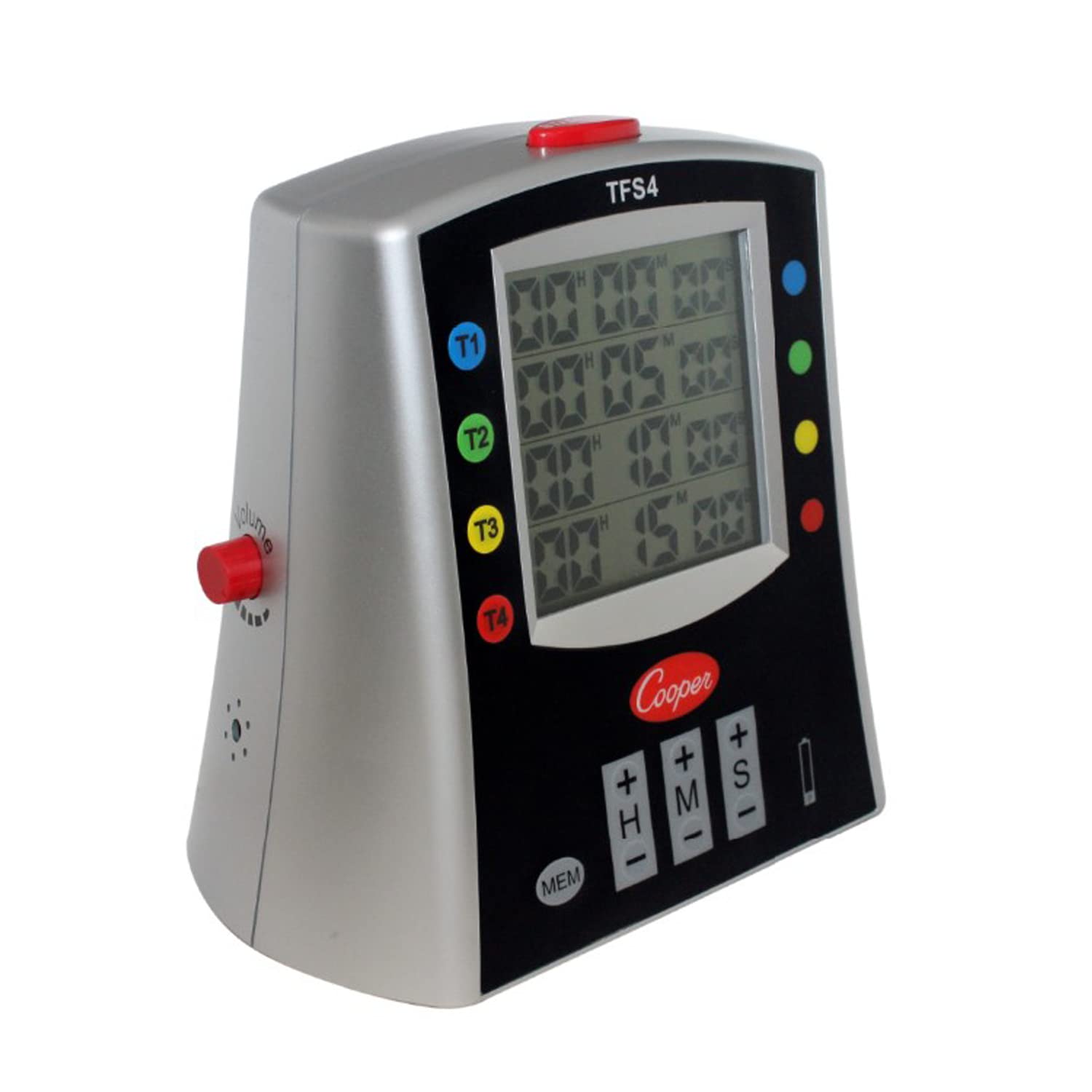 Cooper-Atkins TFS4 Commercial Grade Digital Timer for Restaurant Food Safety - Large Multi-Station Kitchen Timer for Cooking, Baking & Food Prep